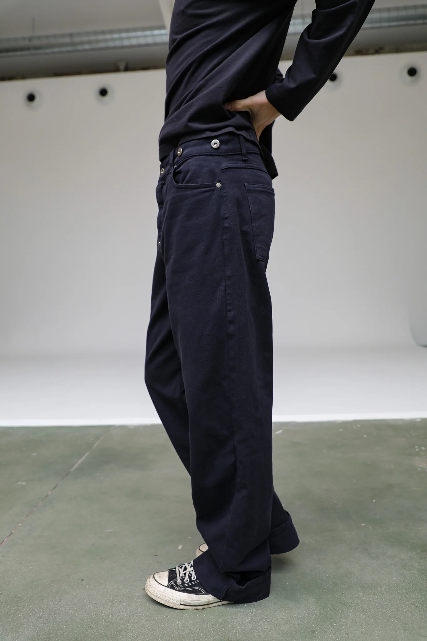 Back Detail Pants Dark Navy - Image 3