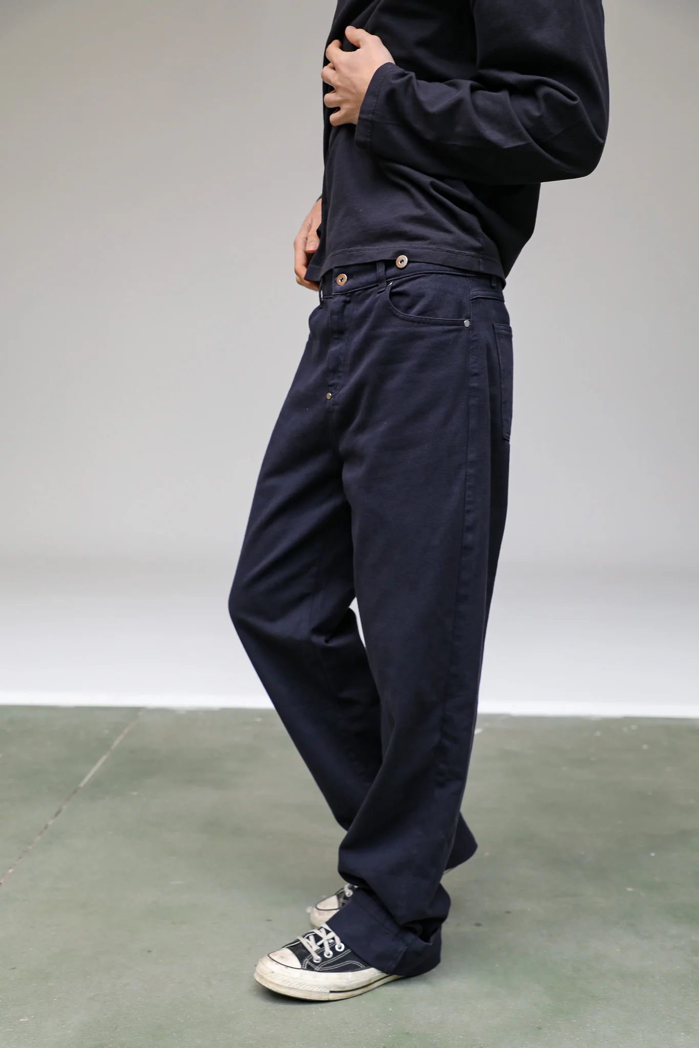 Back Detail Pants Dark Navy - Image 8