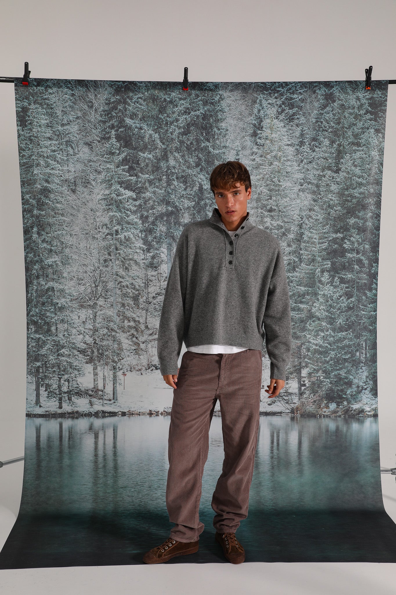 Buttons Turtleneck Knit Sweater Dark Grey  - Image 6