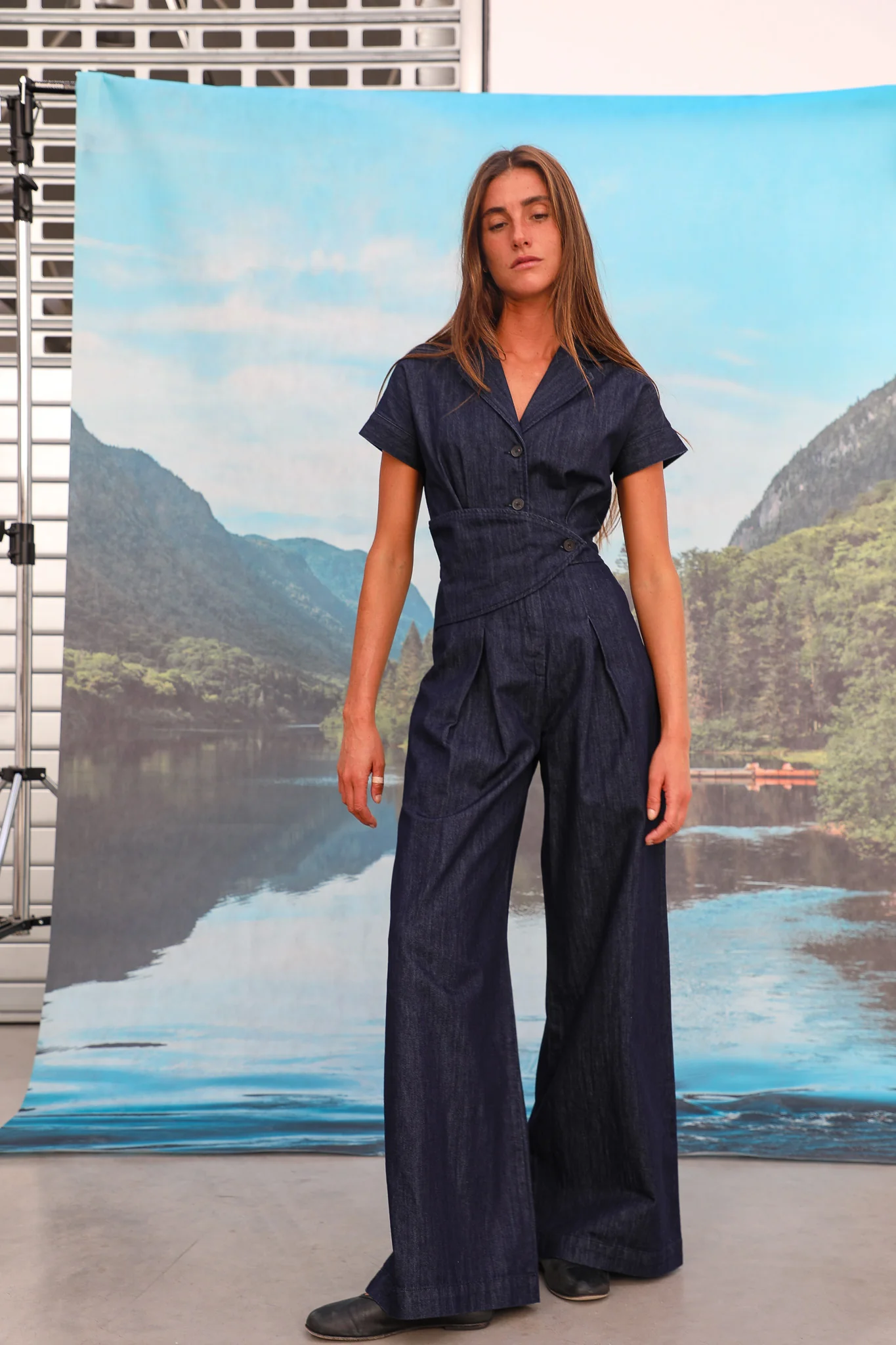 Denim Buttons Romper - Image 3