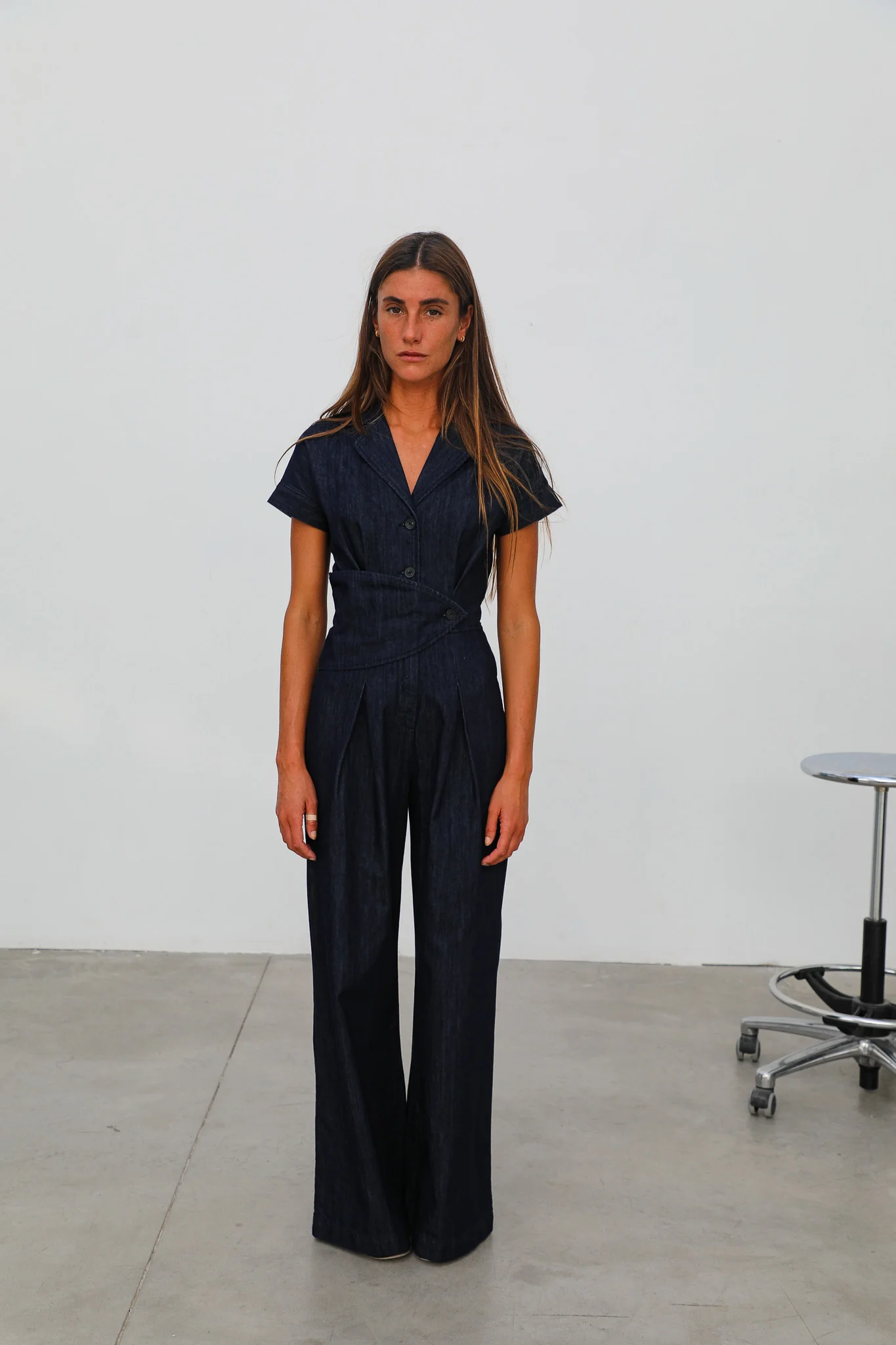 Denim Buttons Romper - Image 4