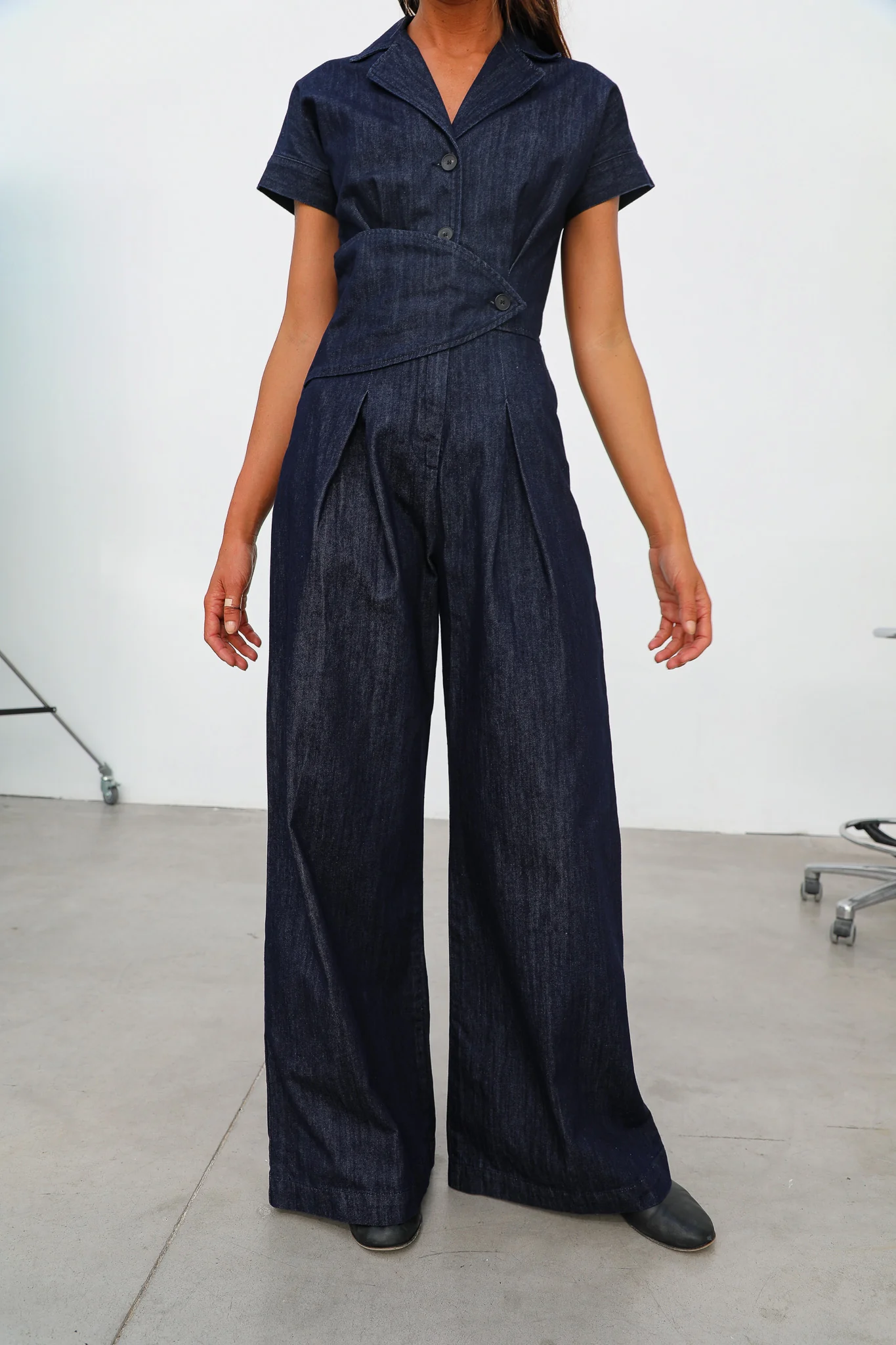 Denim Buttons Romper - Image 5