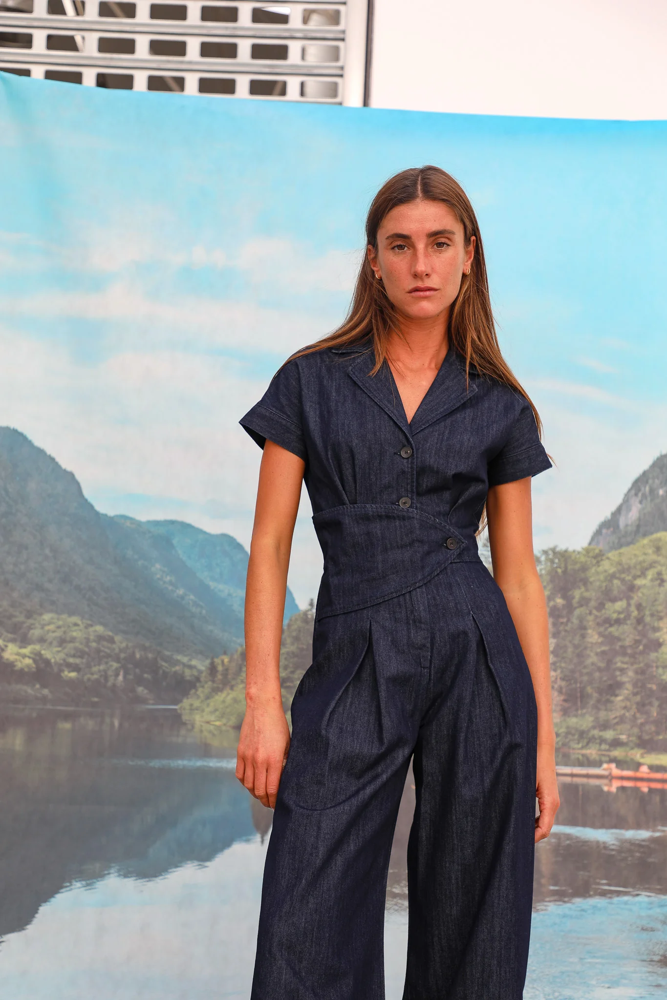Denim Buttons Romper - Image 6