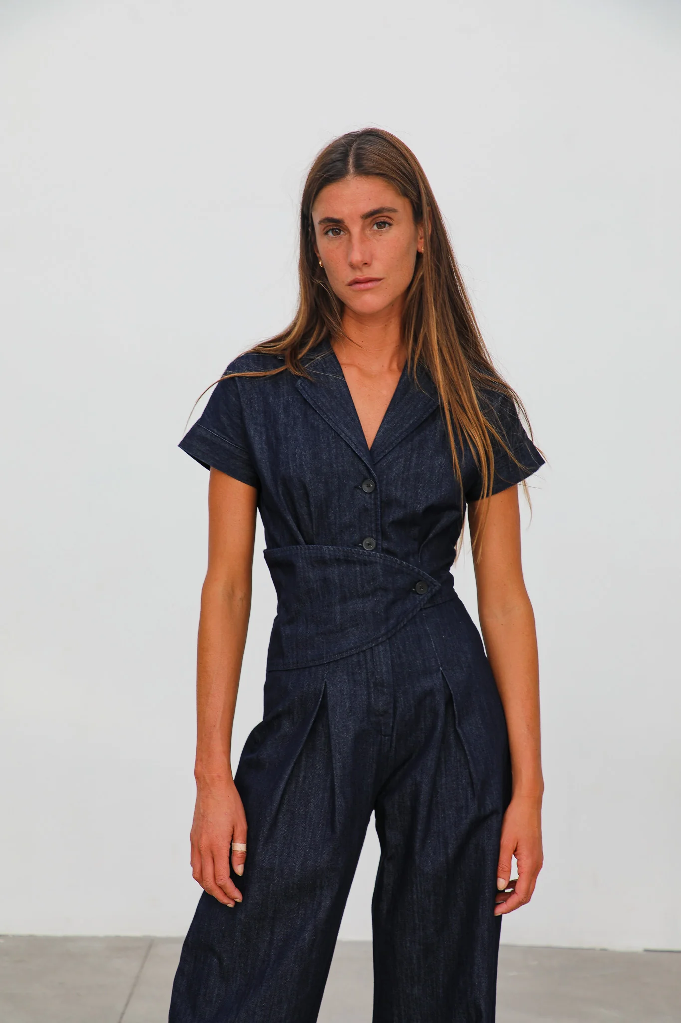 Denim Buttons Romper - Image 9