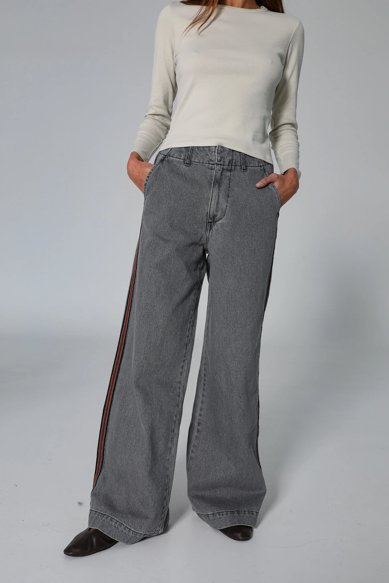 Denim Pants Stripe Detail - Image 4