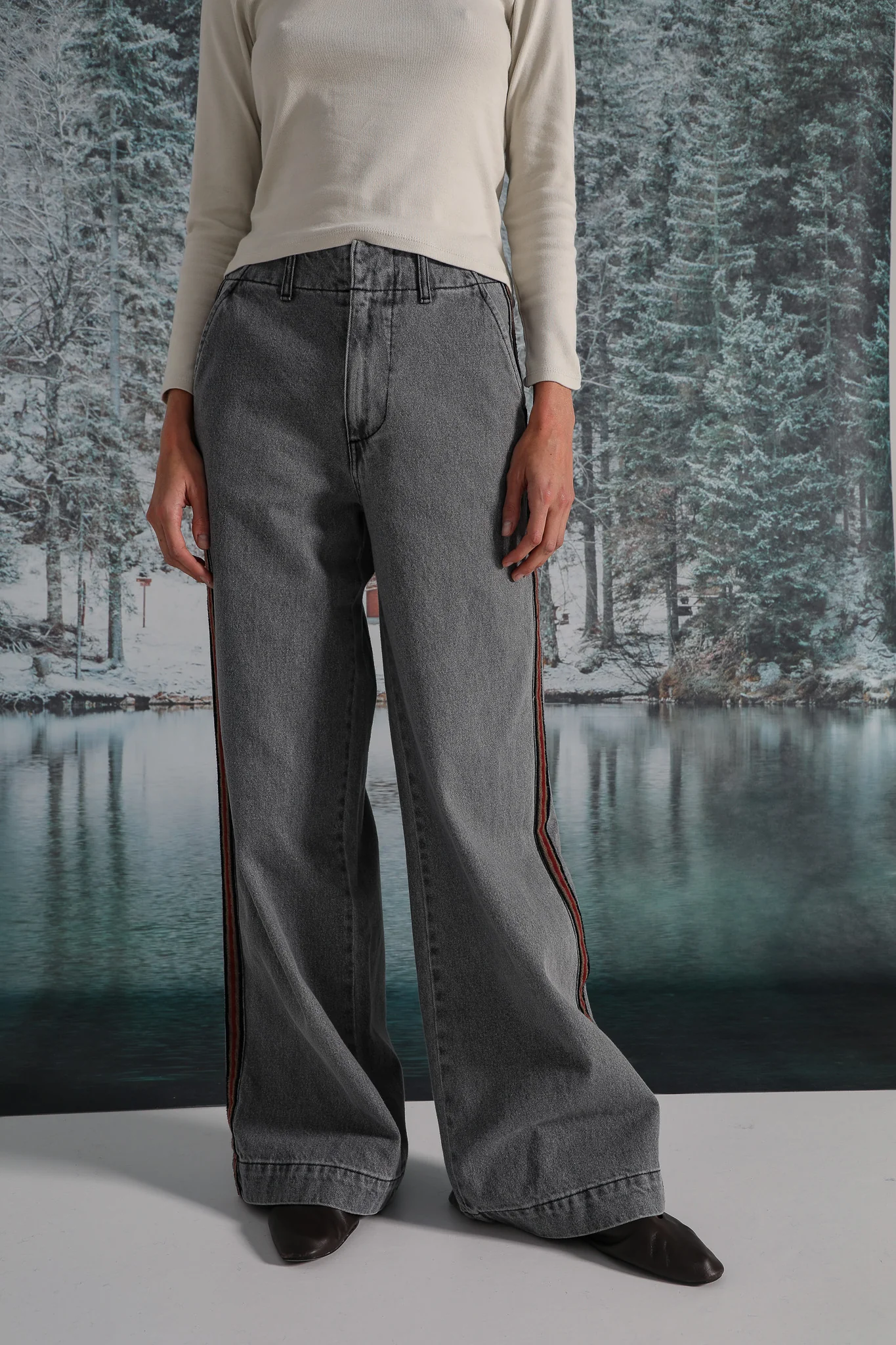 Denim Pants Stripe Detail - Image 6