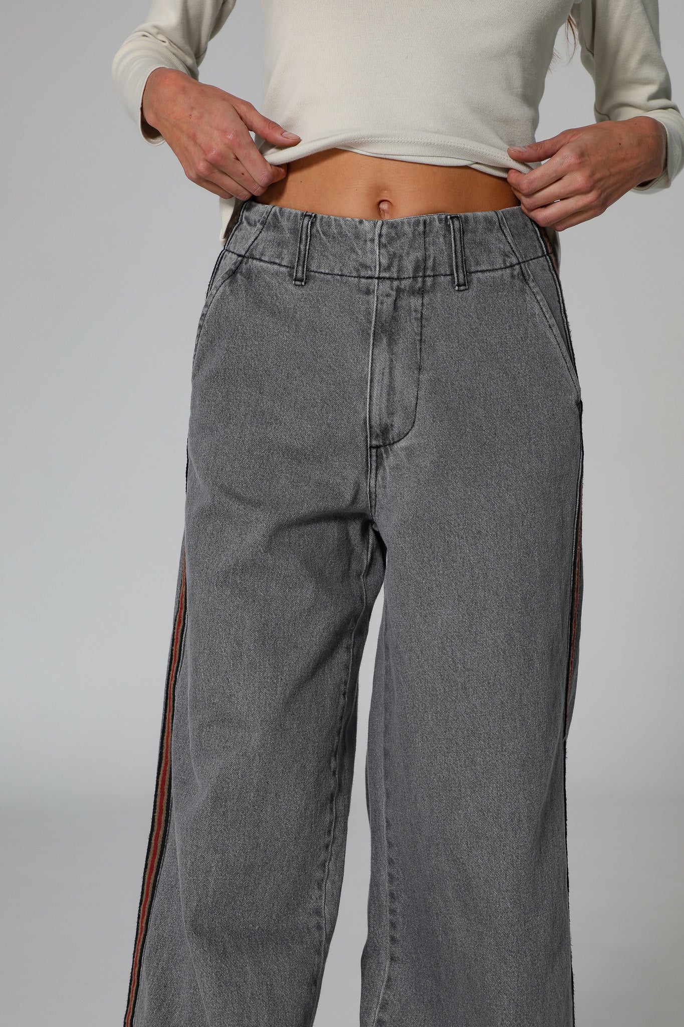 Denim Pants Stripe Detail - Image 7