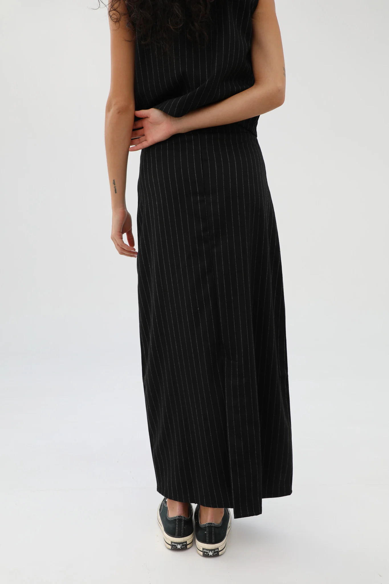 Diplomatic Stripes Skirt Black & Grey - Image 12