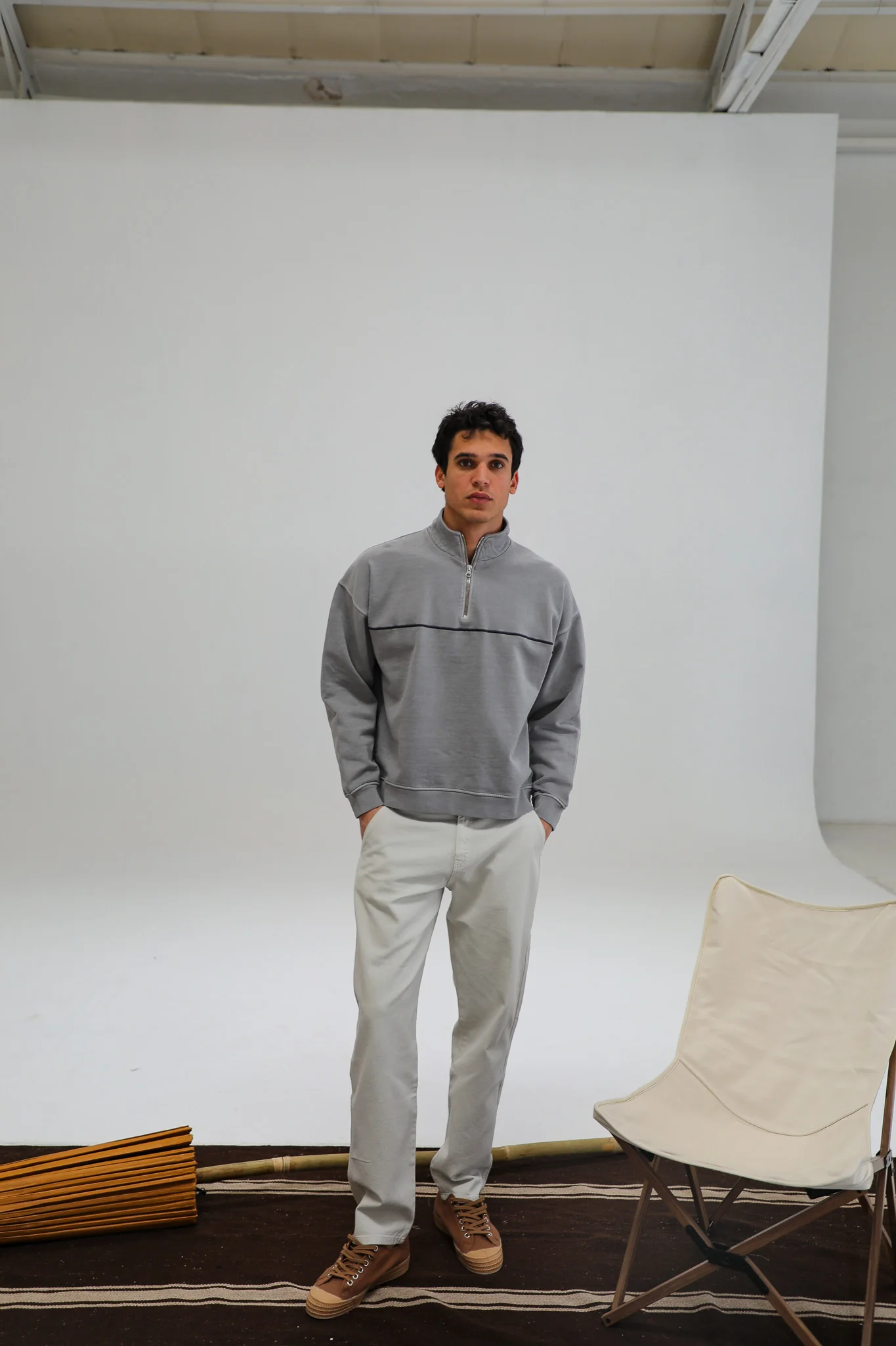 Flow Hoodie Line Light Grey - Image 3