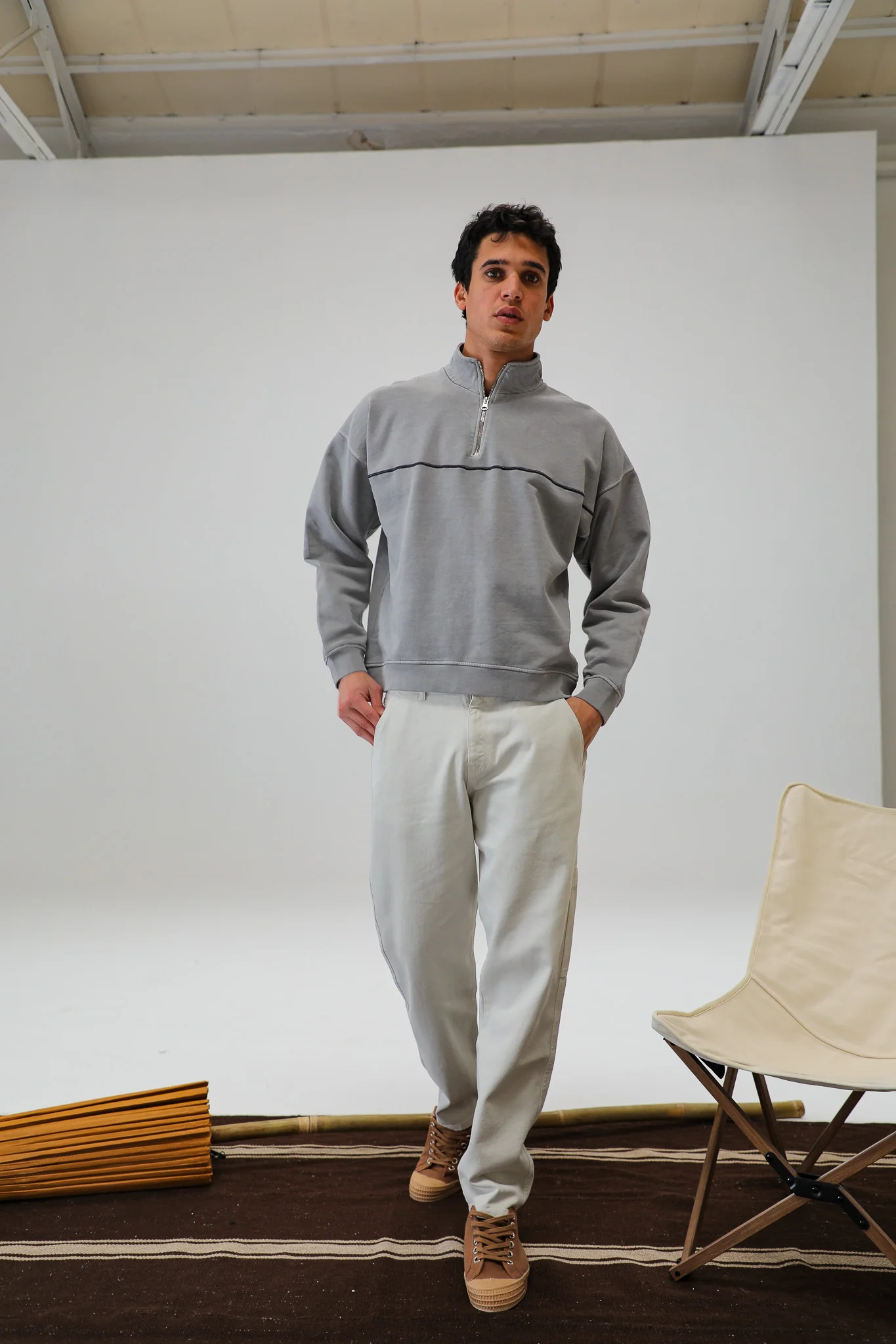 Flow Hoodie Line Light Grey - Image 5