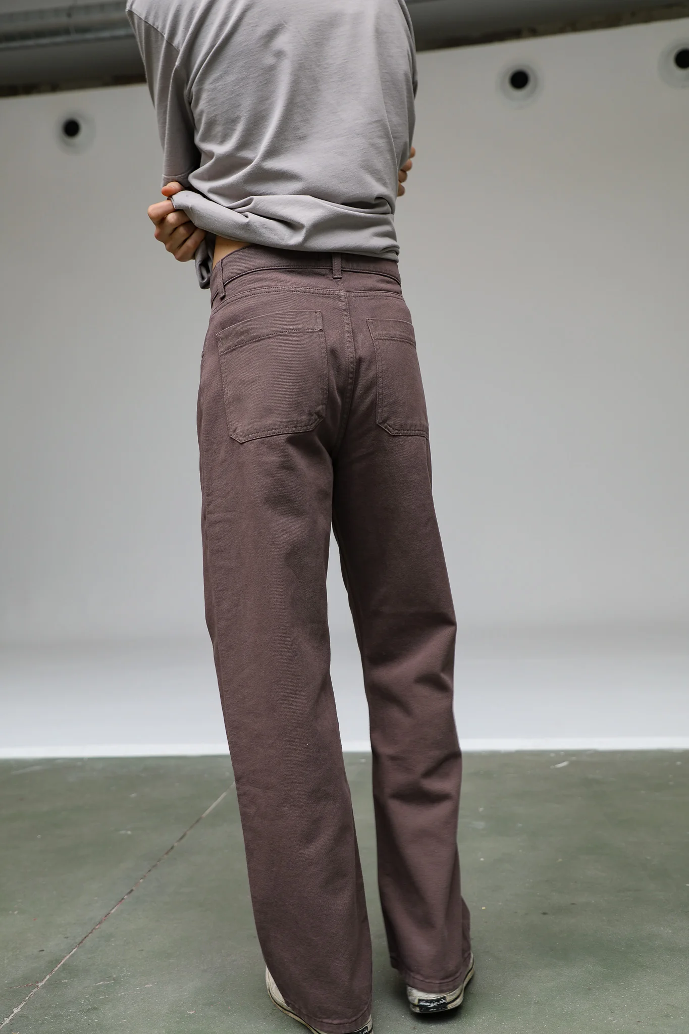 Front Buttons Comfy Pants Taupe - Image 8
