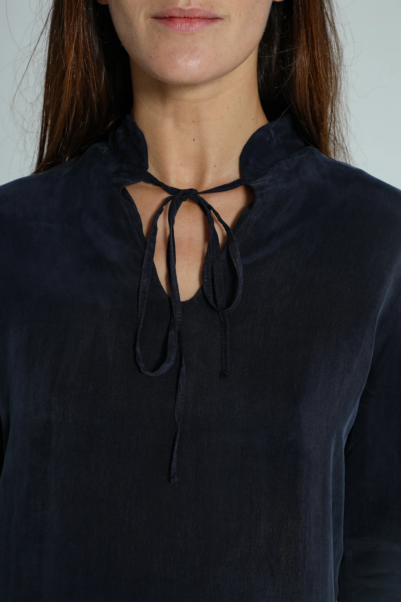 Lace Cupro Blouse Navy - Image 7