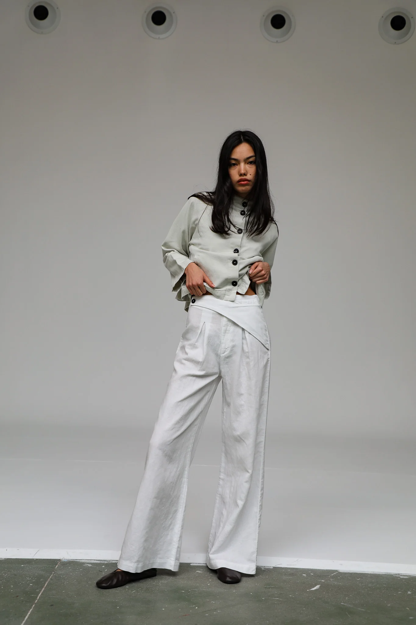 Linen Wrap Pants White - Image 10