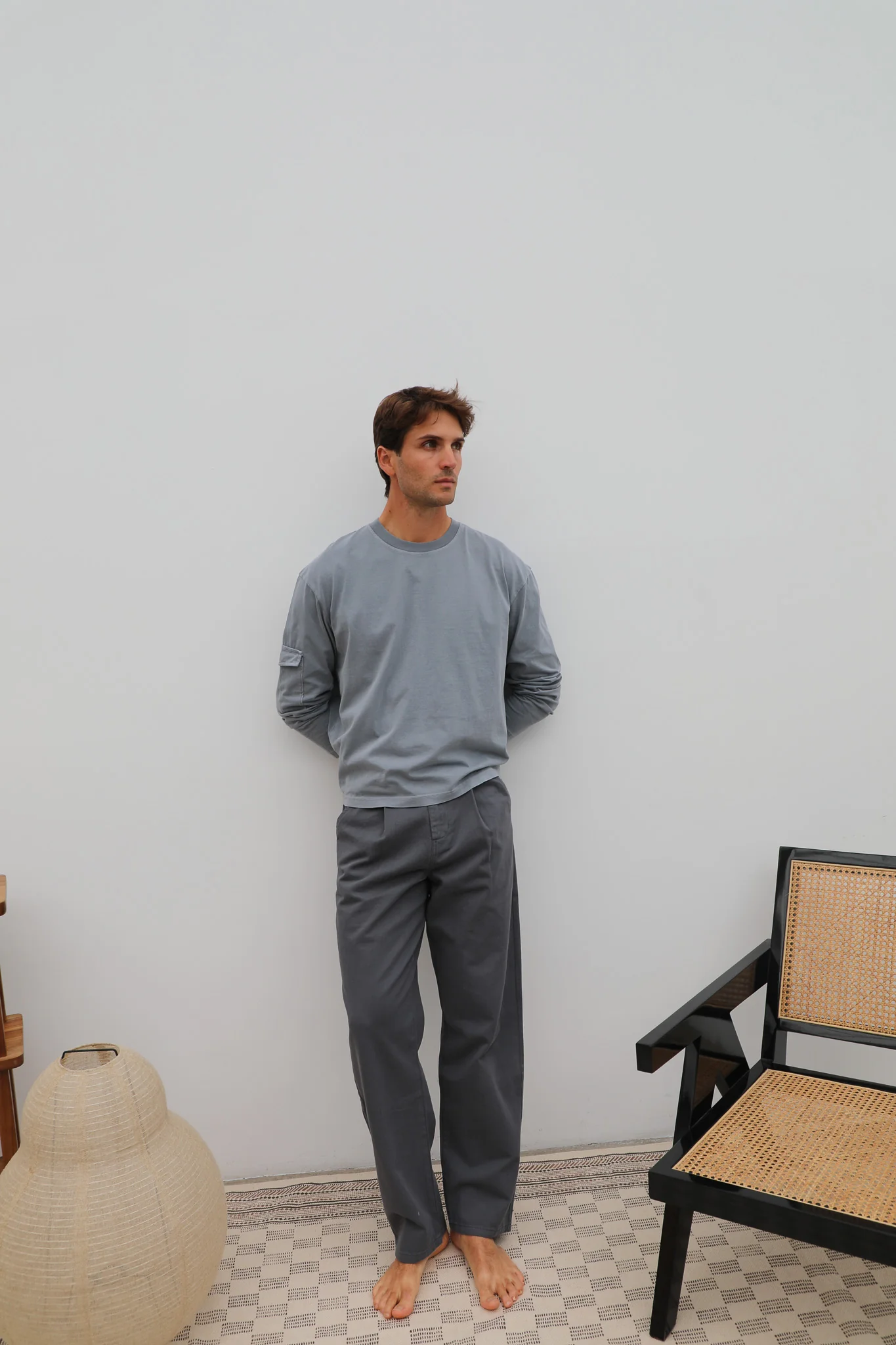 Long Pocket Modern Trendy T-Shirt Grey - Image 4