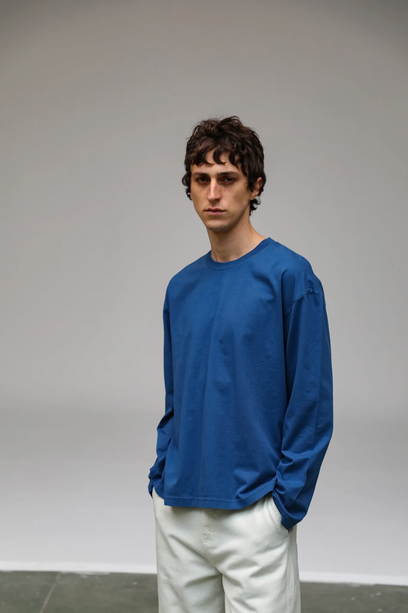 Long Trendy Modern T-Shirt Blue - Image 5