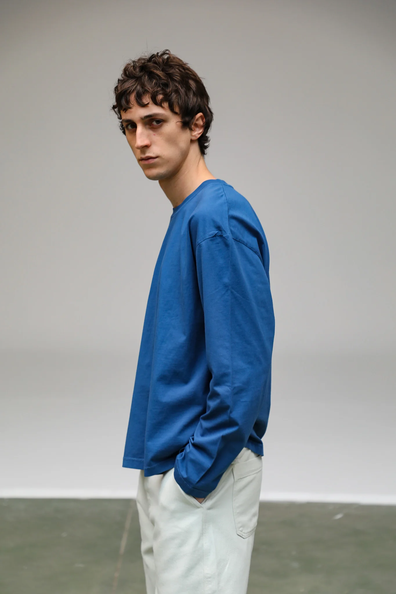 Long Trendy Modern T-Shirt Blue - Image 6