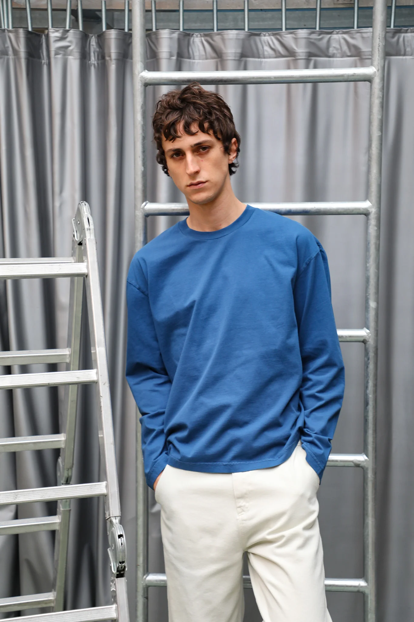 Long Trendy Modern T-Shirt Blue - Image 8