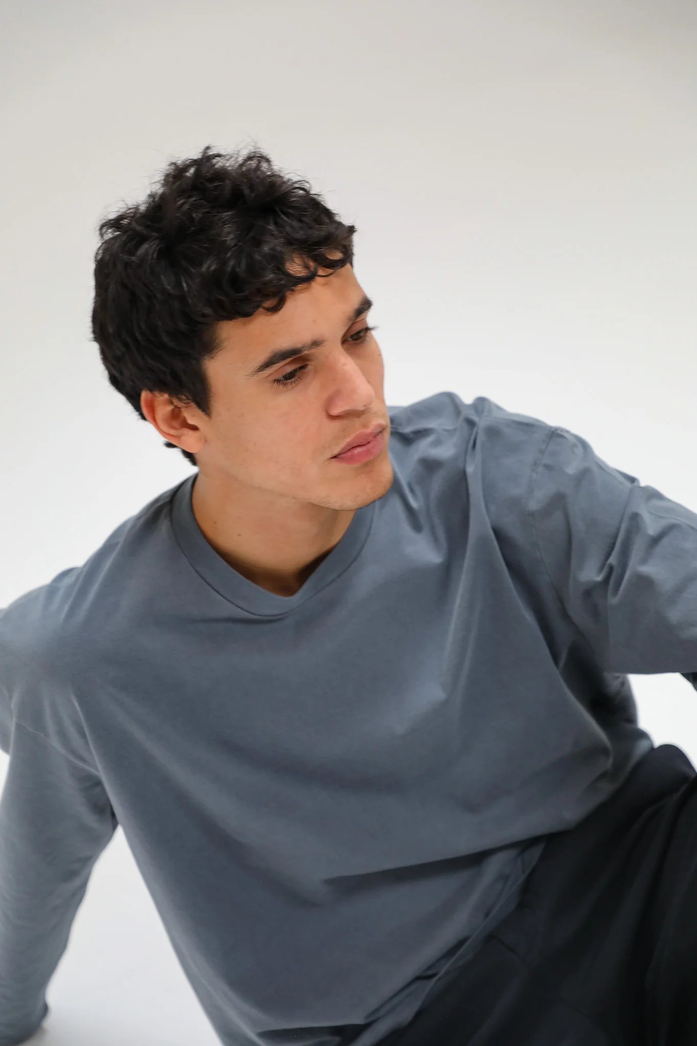 Long Trendy Modern T-Shirt Blue - Image 7