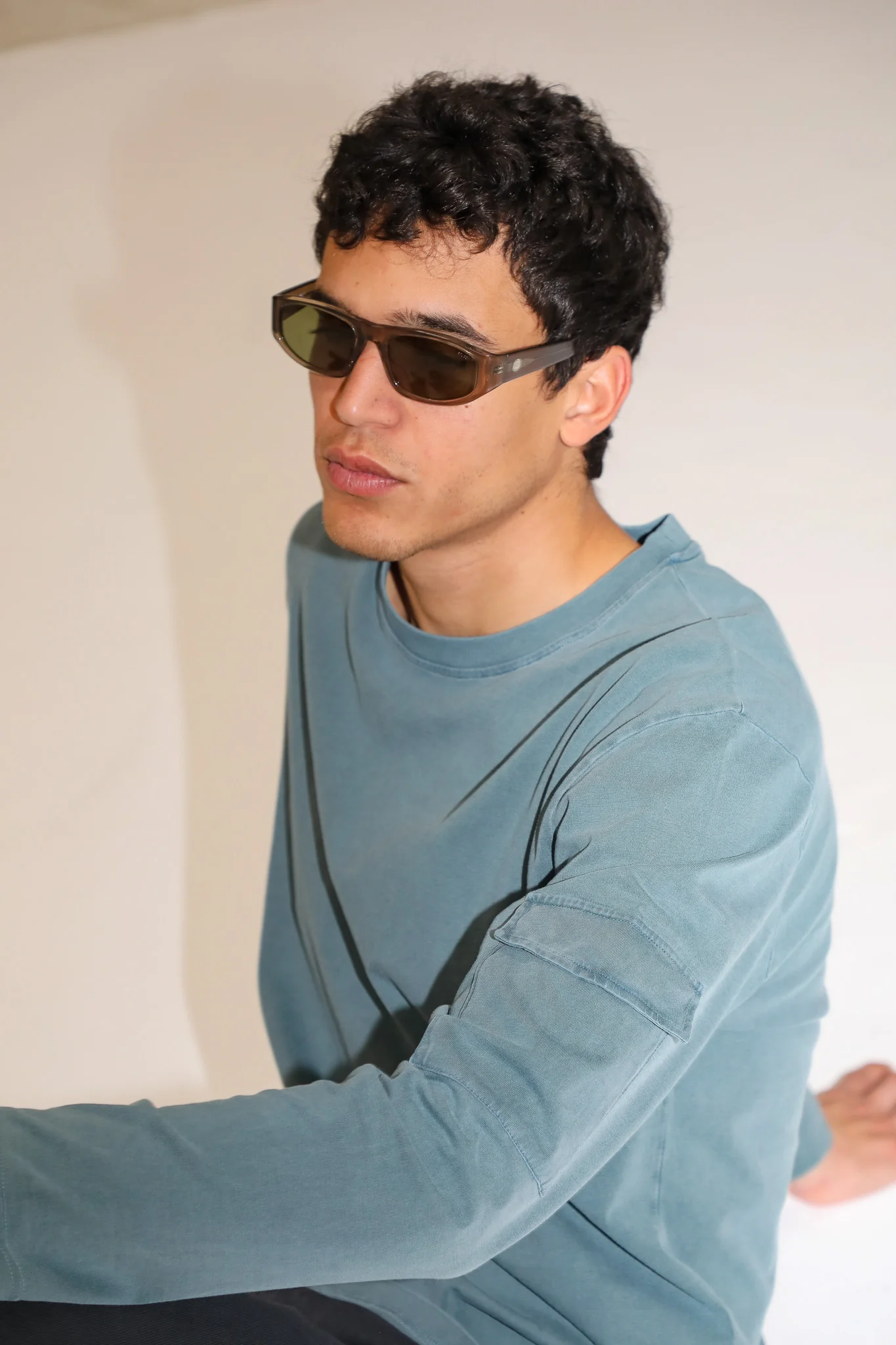 Long Trendy Side Pocket T-Shirt Dark Green - Image 7