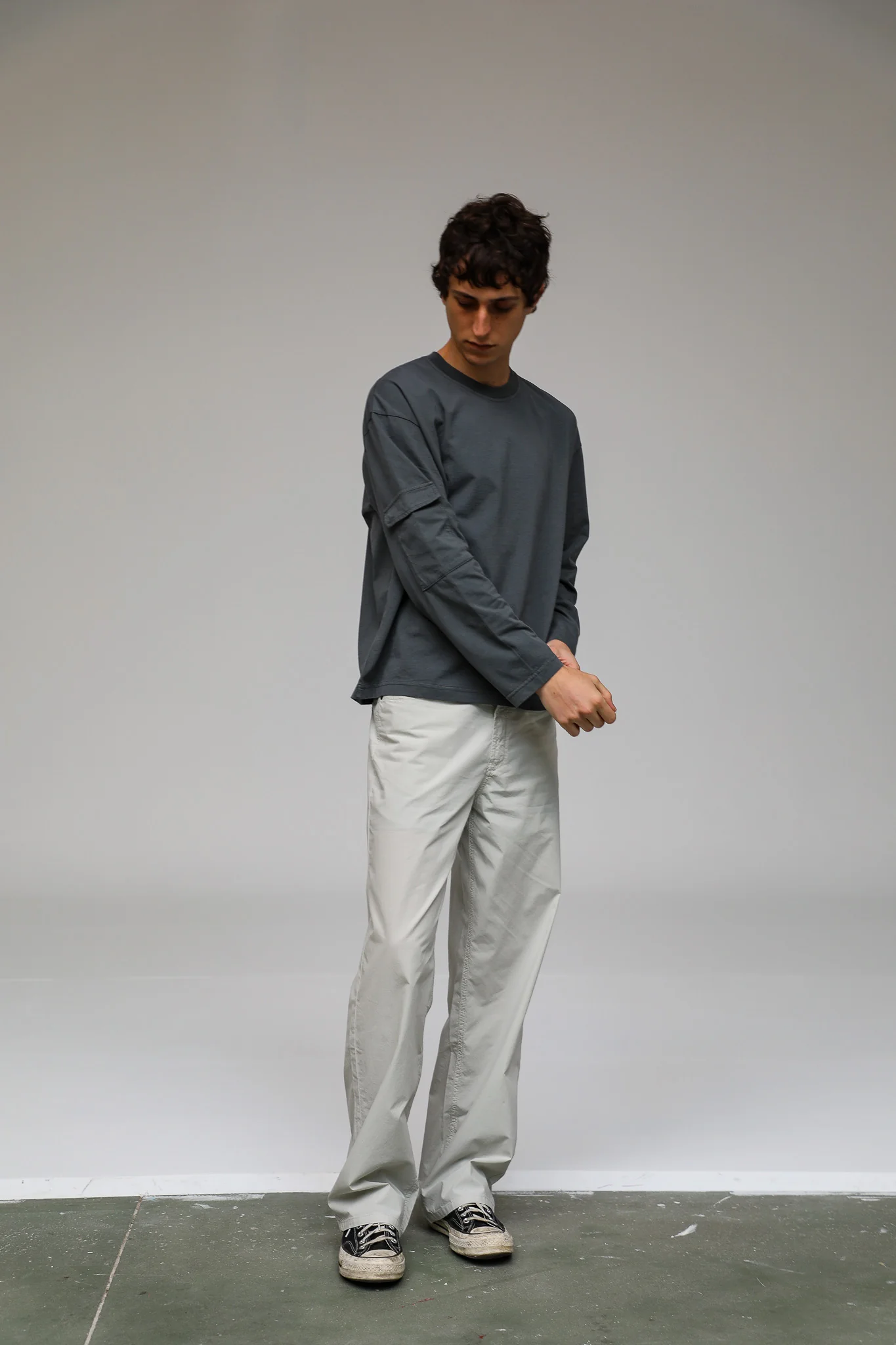 Long Trendy Side Pocket T-Shirt Petrol - Image 11