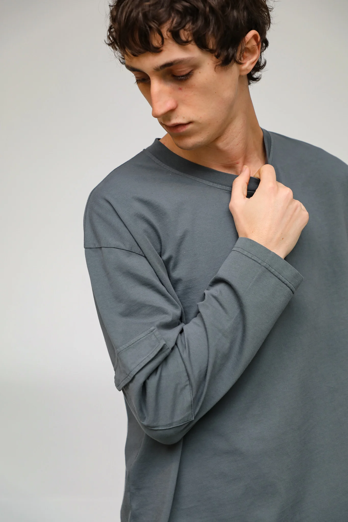 Long Trendy Side Pocket T-Shirt Petrol - Image 7