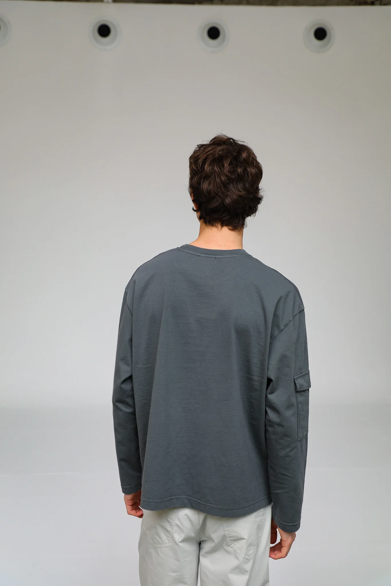 Long Trendy Side Pocket T-Shirt Petrol - Image 9