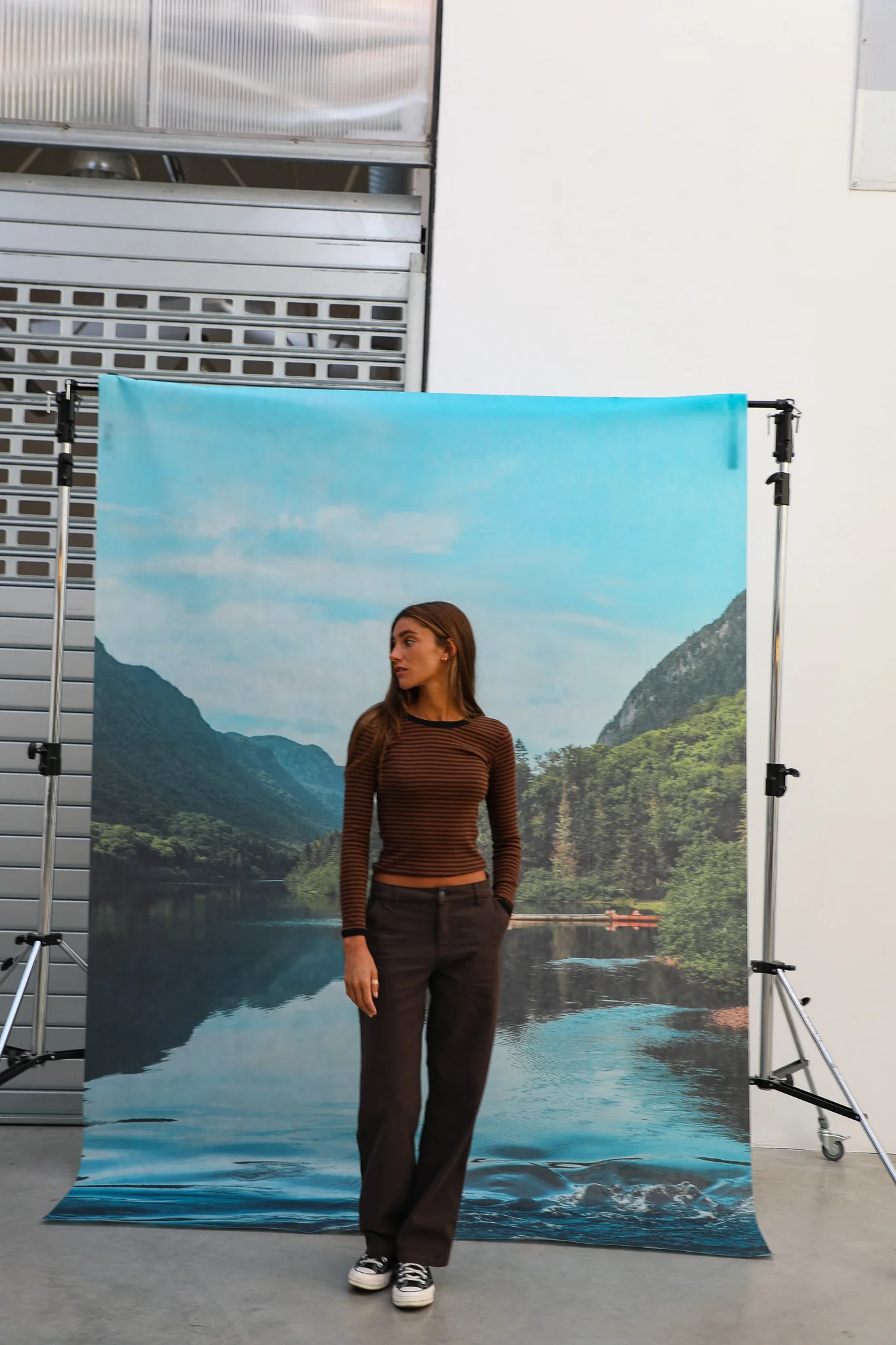 Long Trendy Stripes Black & Brown - Image 8