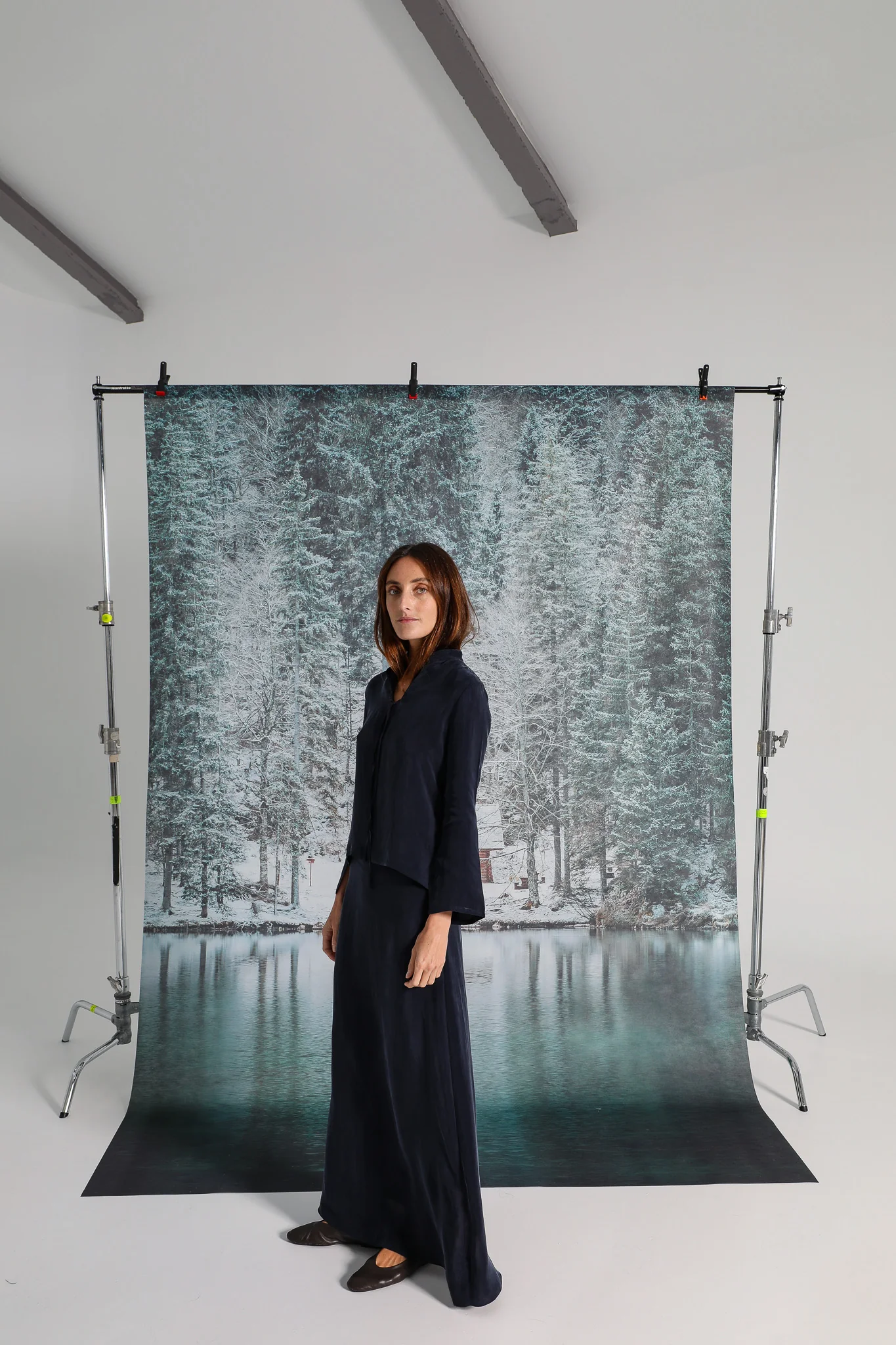 Maxi Cupro Skirt Navy - Image 8