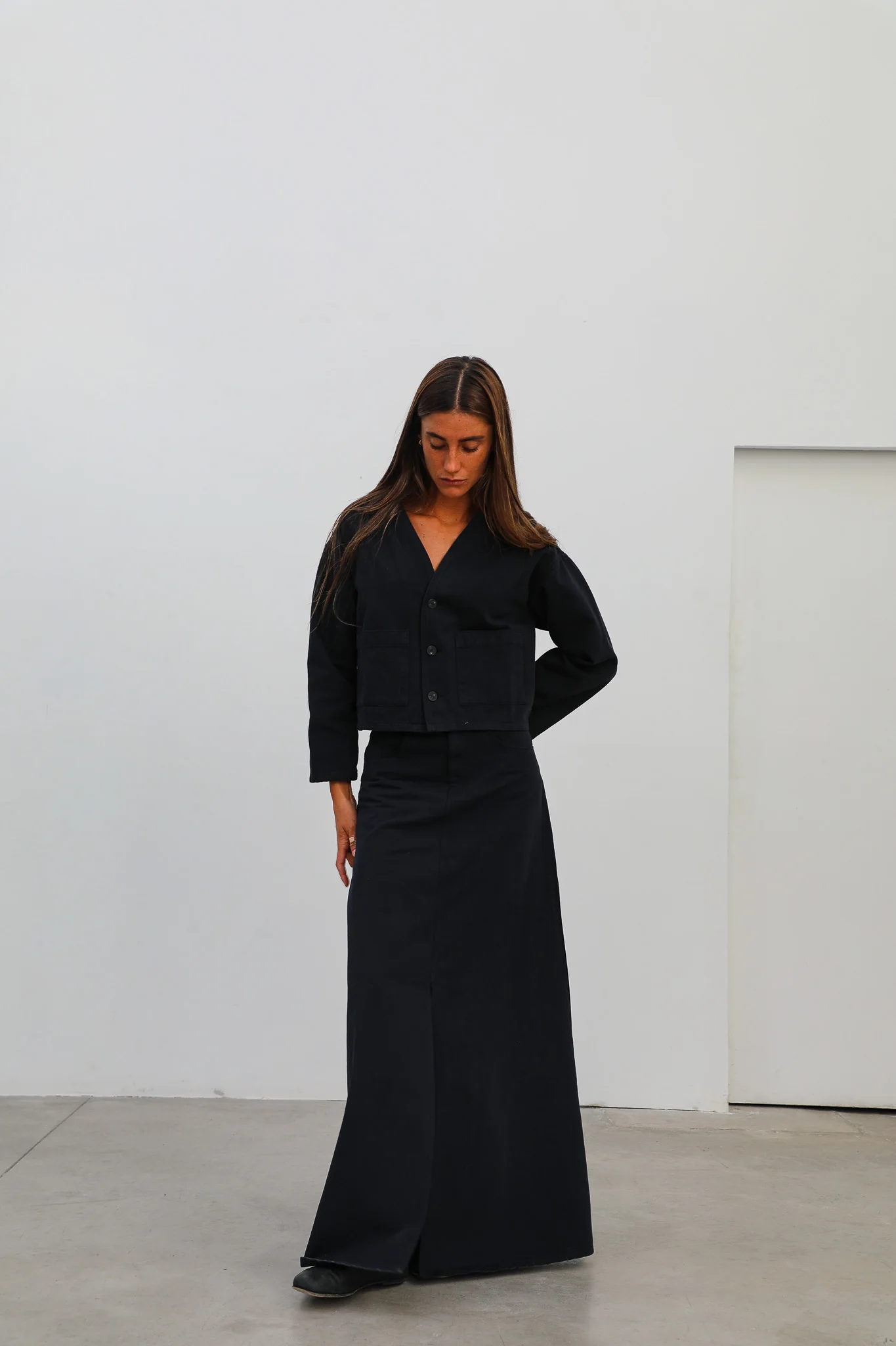 Maxi Denim Skirt Navy - Image 3