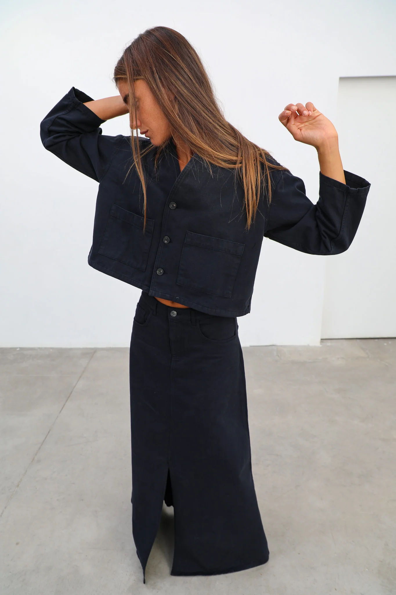Maxi Denim Skirt Navy - Image 4