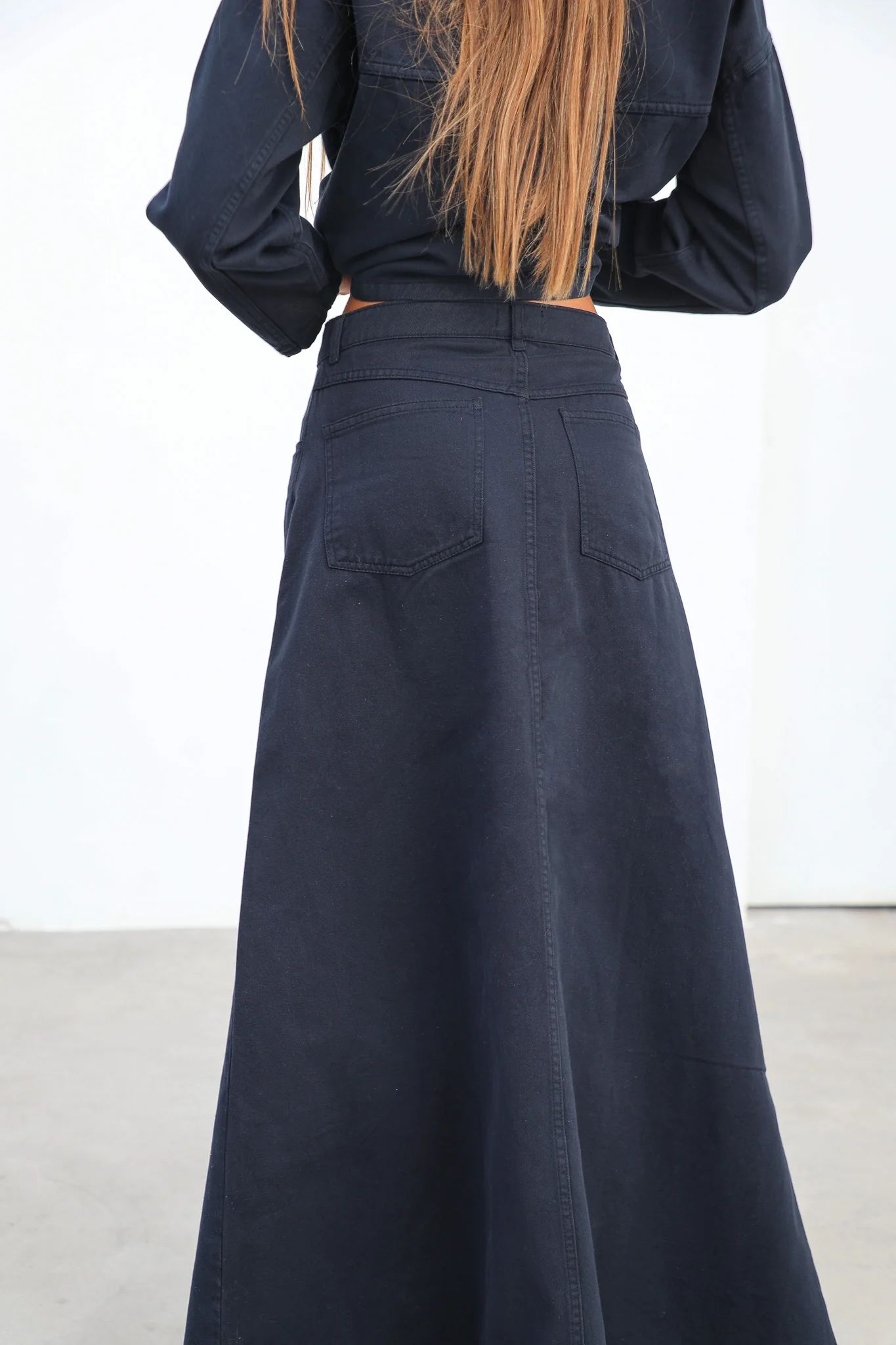 Maxi Denim Skirt Navy - Image 5