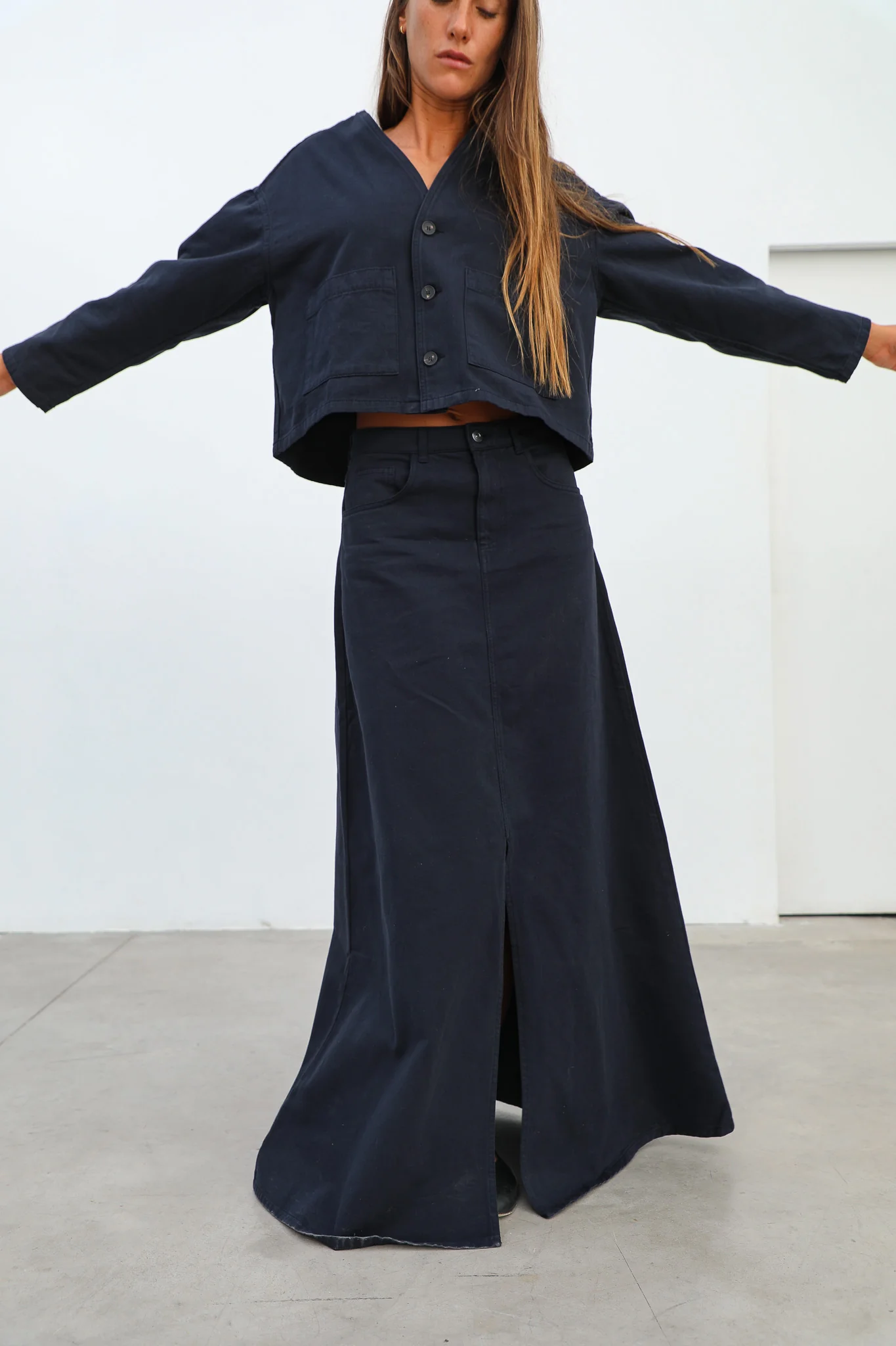 Maxi Denim Skirt Navy - Image 8