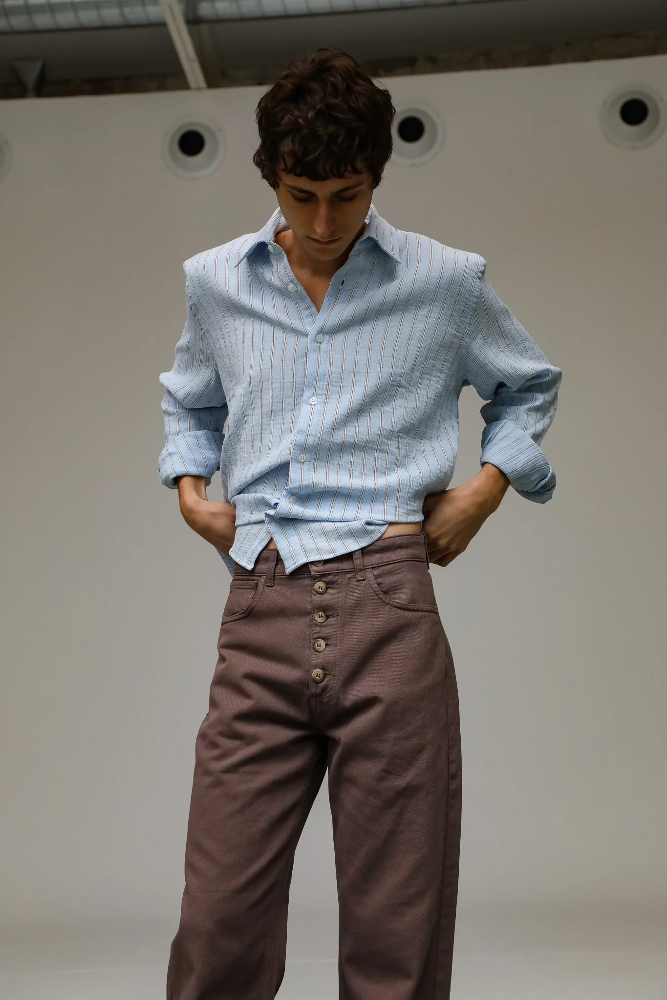 Modern Stripes Shirt Blue - Image 5