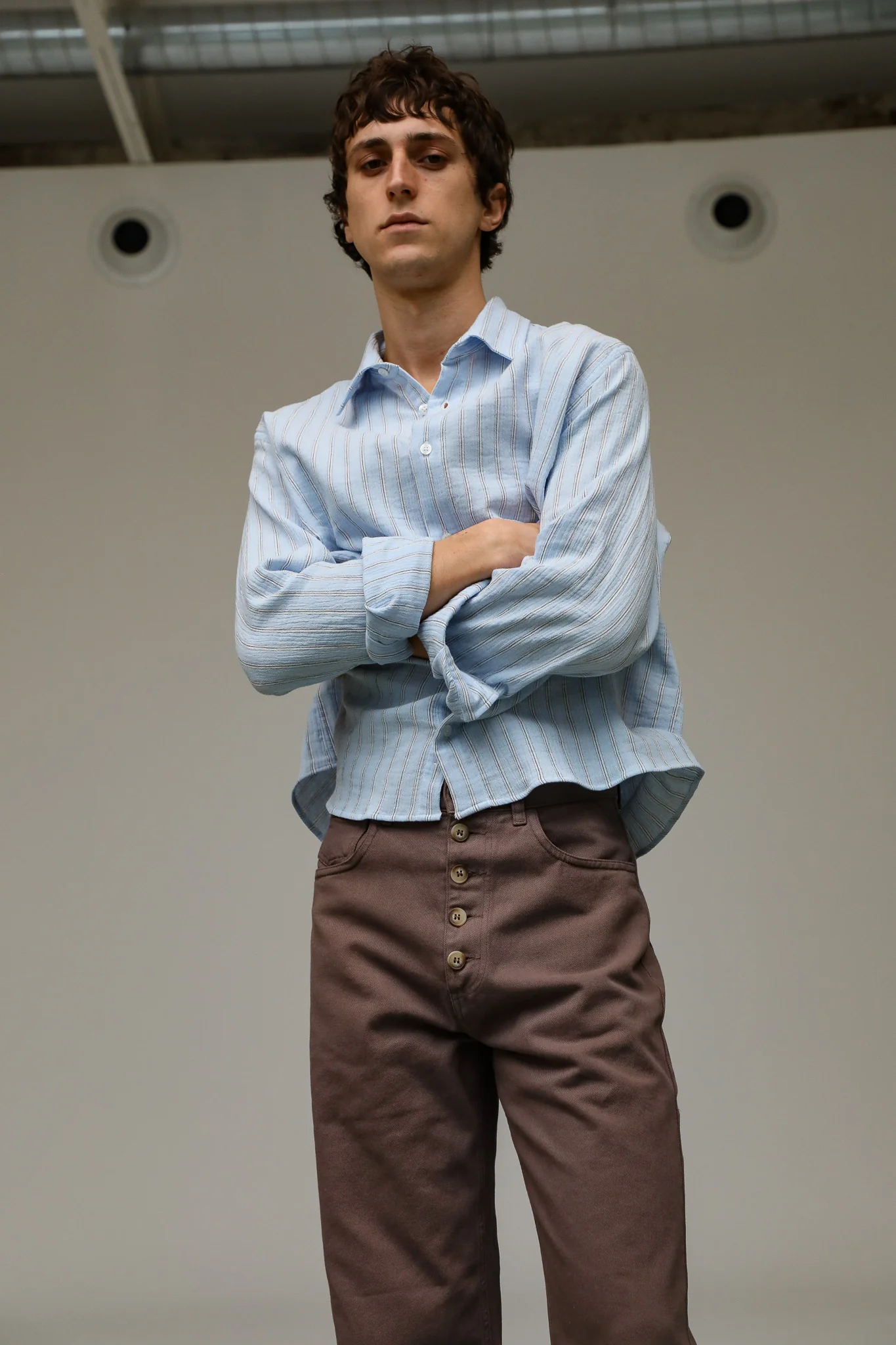 Modern Stripes Shirt Blue - Image 9