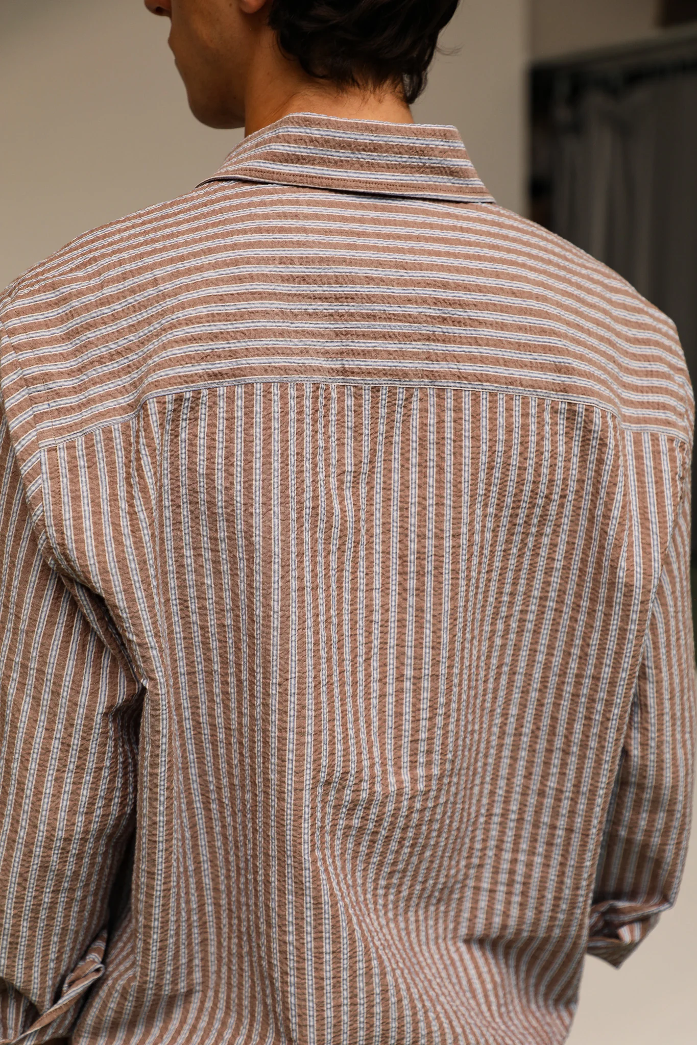 Modern Stripes Shirt Brown - Image 6