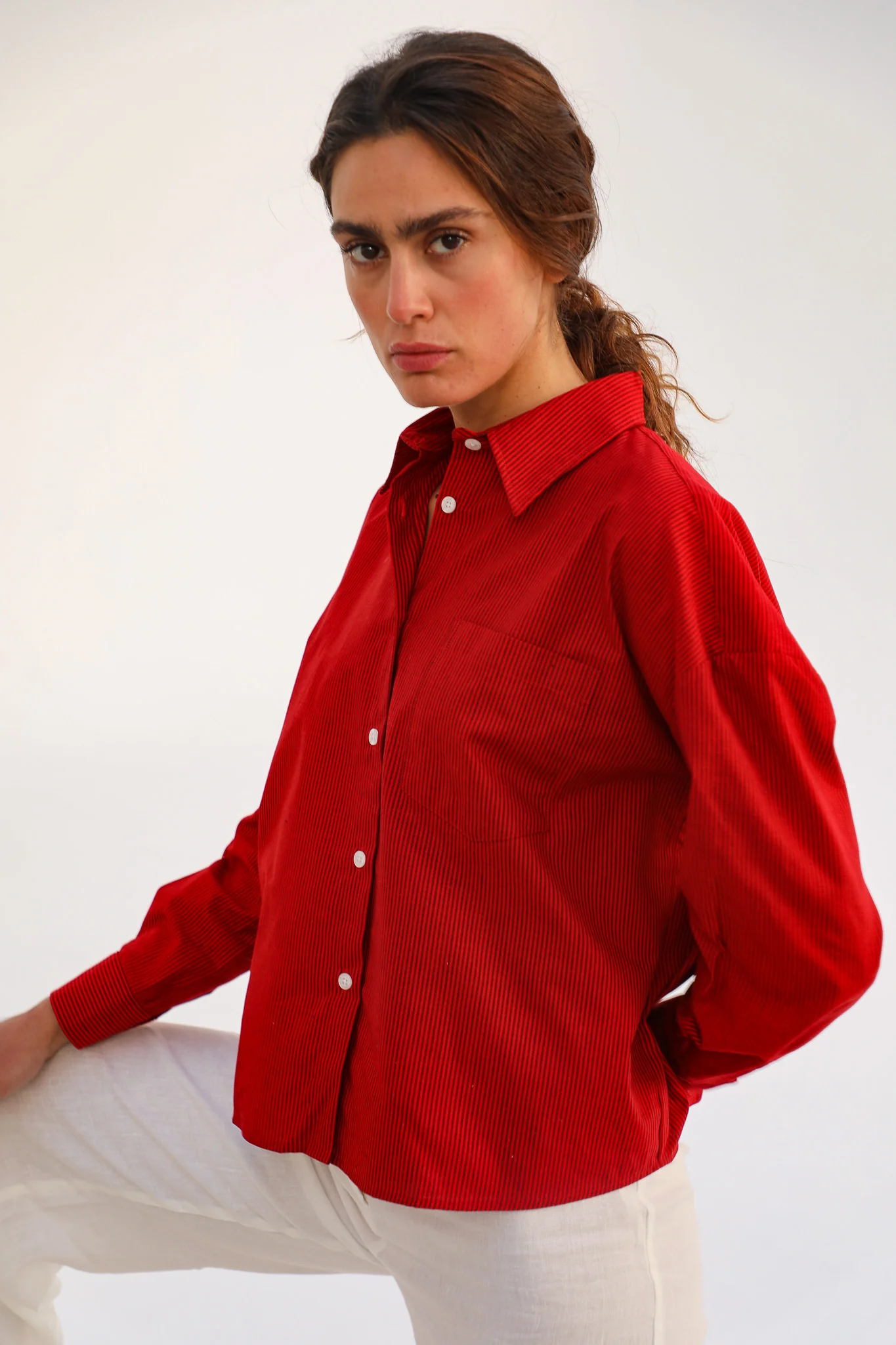 Modern Stripes Shirt Red - Image 3