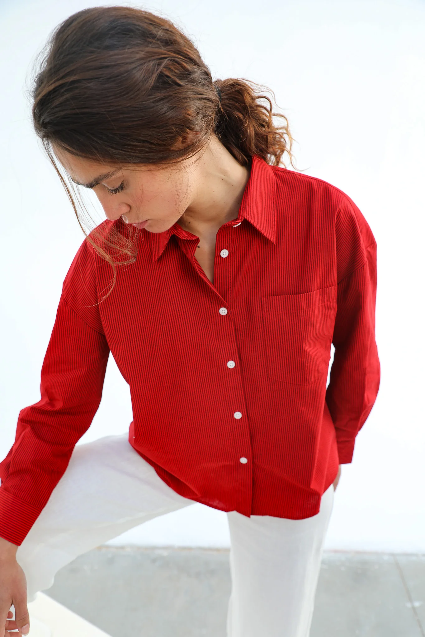 Modern Stripes Shirt Red - Image 4