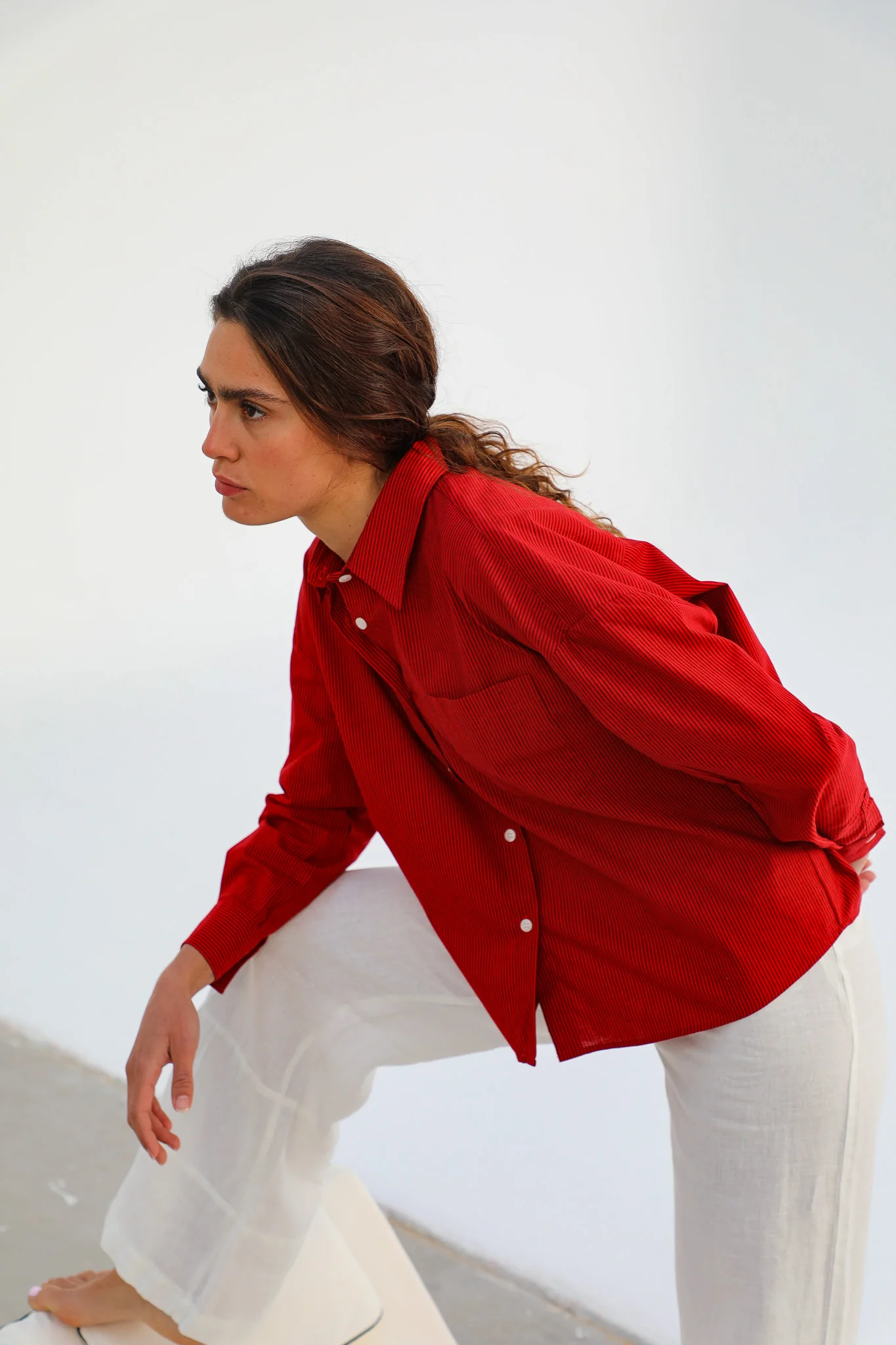 Modern Stripes Shirt Red - Image 6