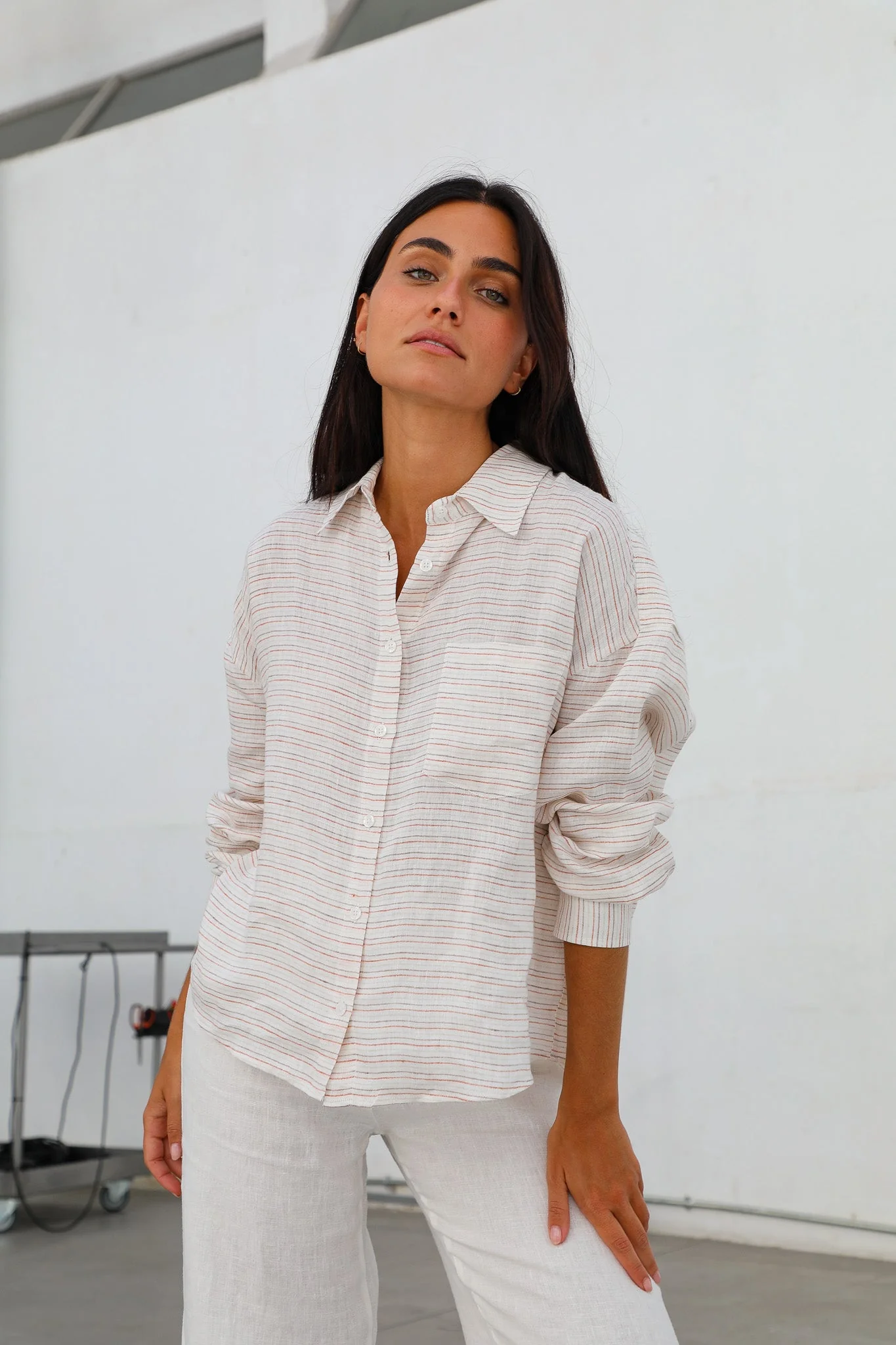Modern Stripes Shirt White - Image 3
