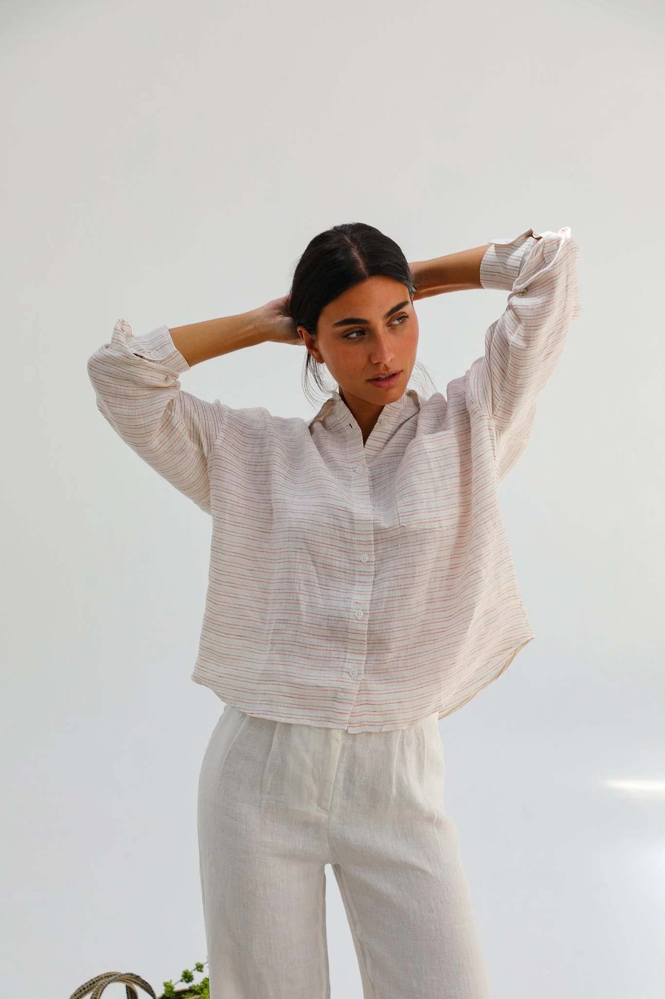 Modern Stripes Shirt White - Image 5