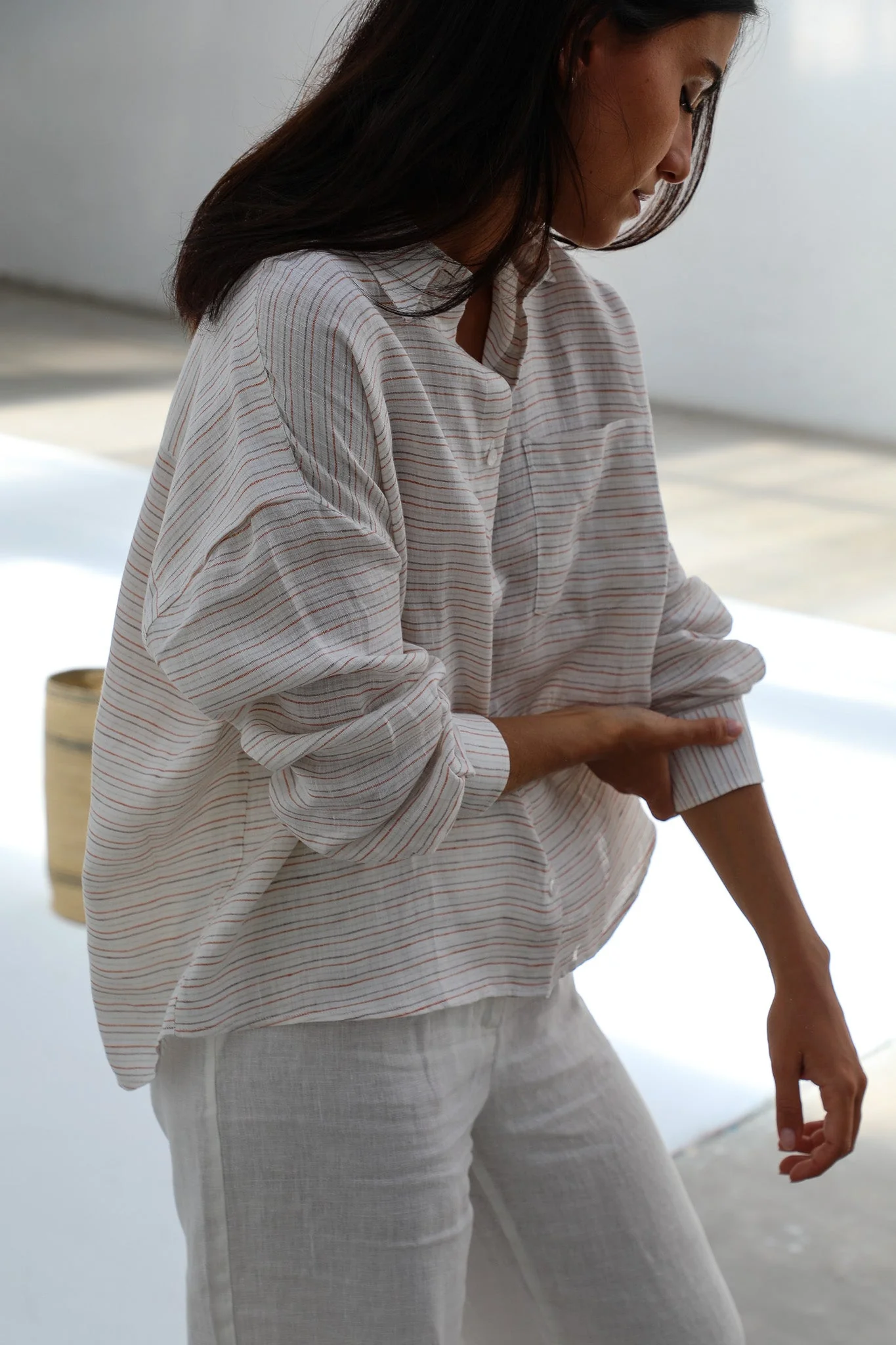Modern Stripes Shirt White - Image 6