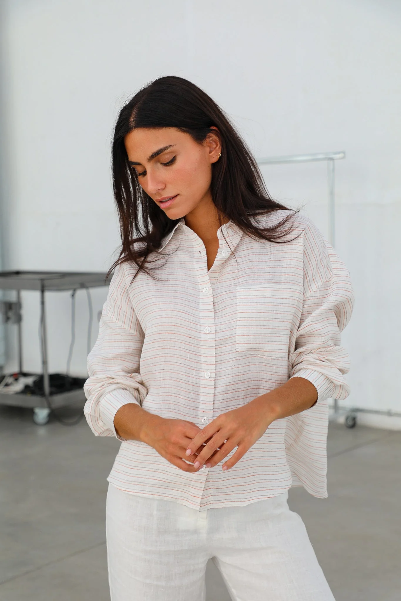 Modern Stripes Shirt White - Image 9