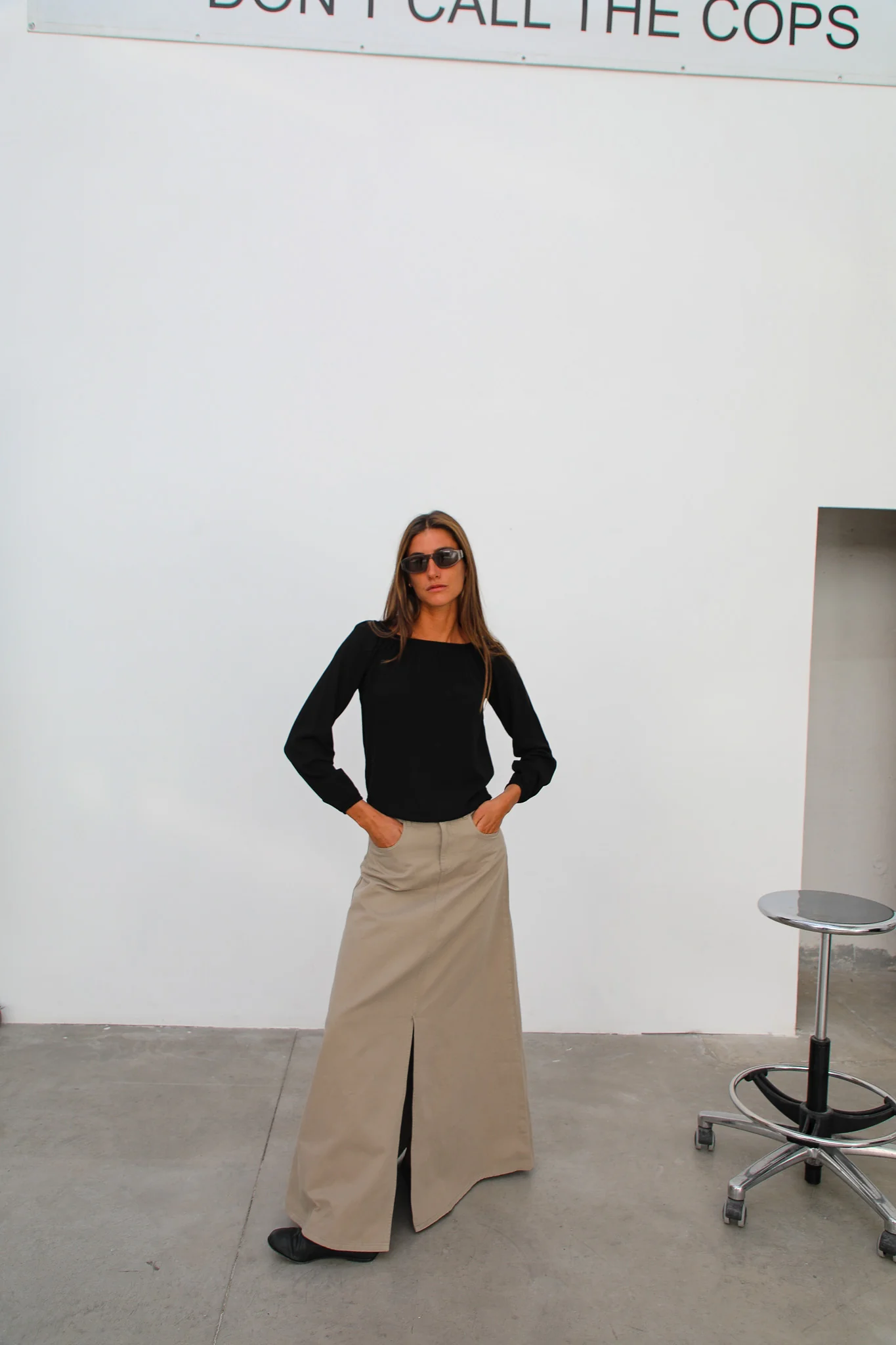 Off-Shoulder Tencel Blouse Black - Image 7