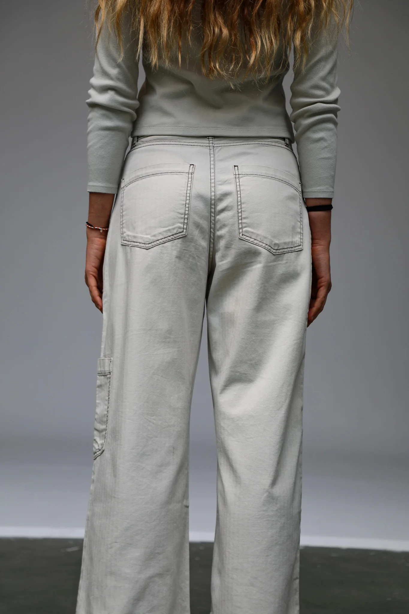 Seams Pocket Pants Beige - Image 7