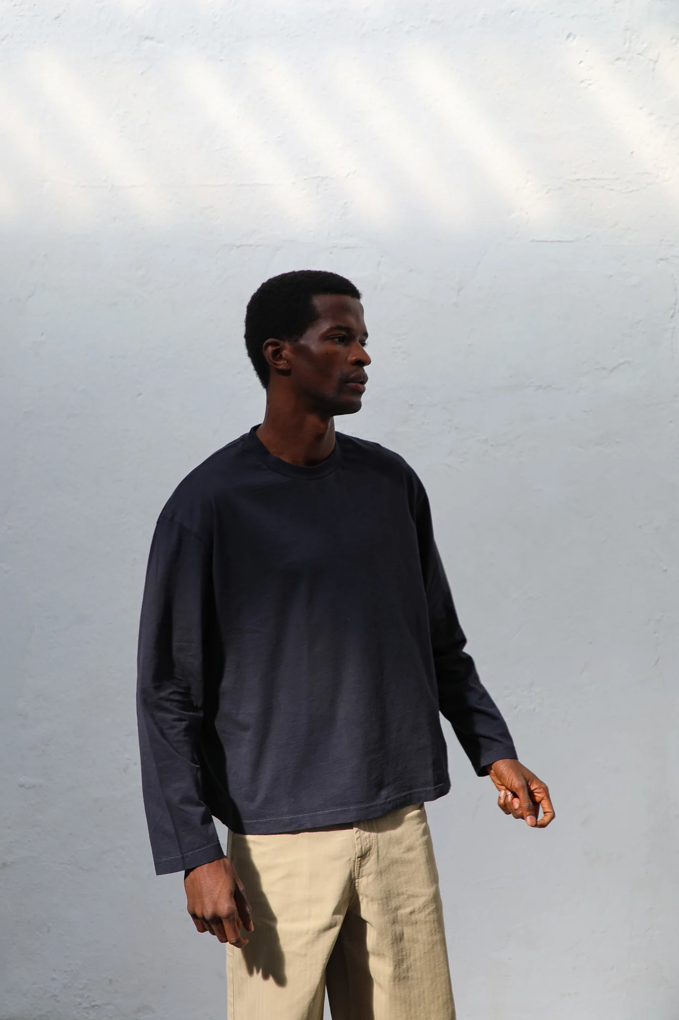 Soft Modern Long Trendy T-Shirt Navy - Image 4