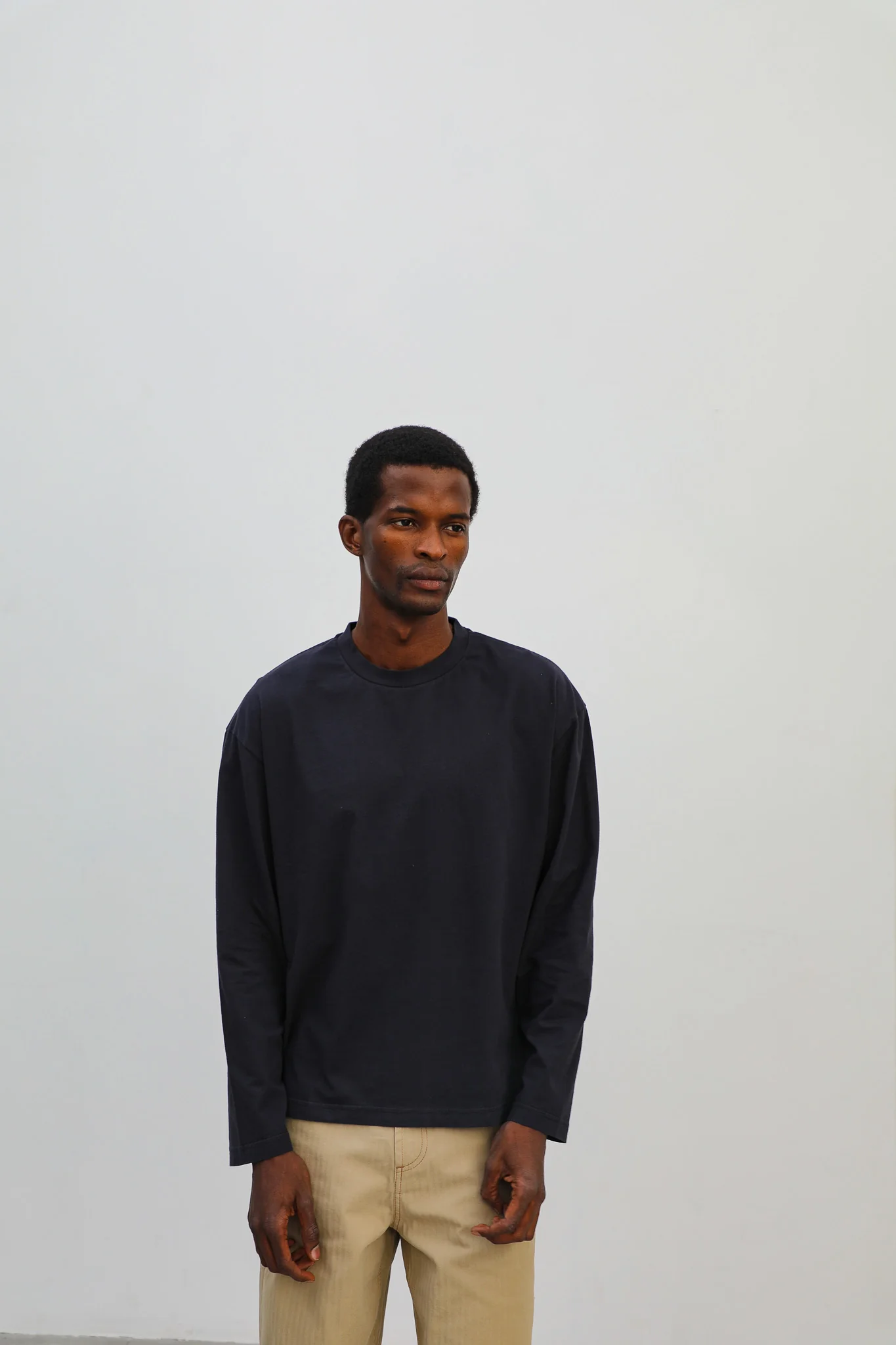 Soft Modern Long Trendy T-Shirt Navy - Image 5