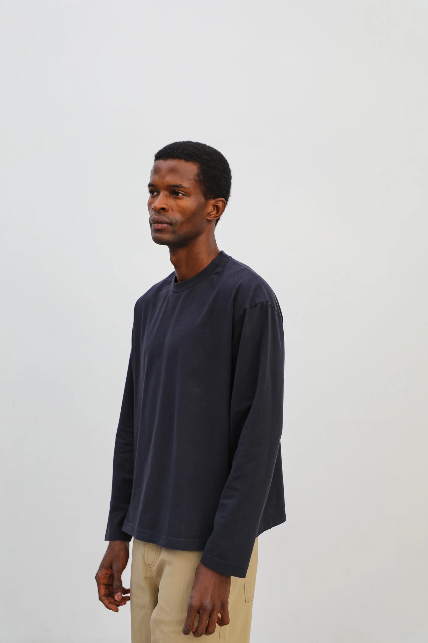 Soft Modern Long Trendy T-Shirt Navy - Image 7