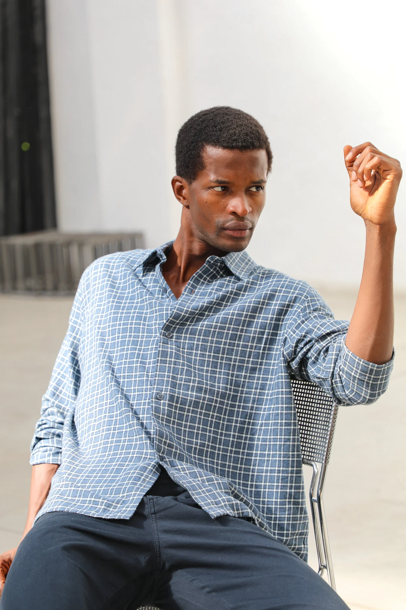 Square Modern Shirt Blue & White - Image 10