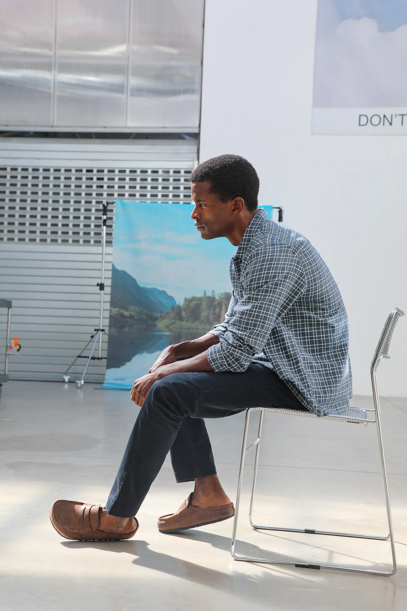 Square Modern Shirt Blue & White - Image 11