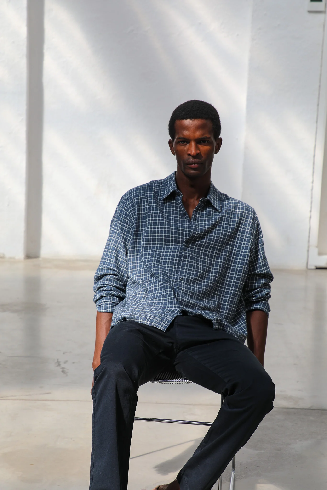 Square Modern Shirt Blue & White - Image 4